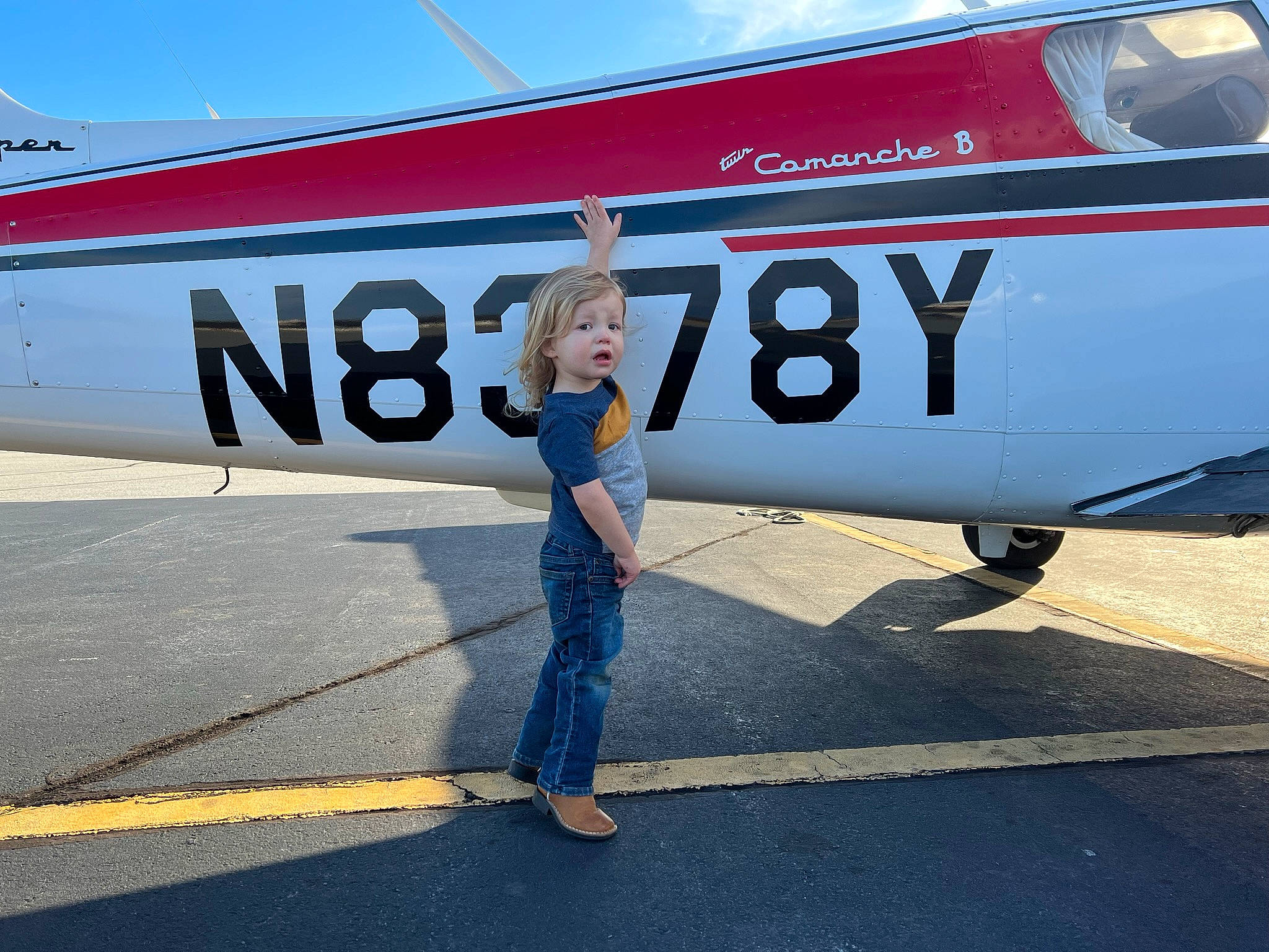 Aiden joined the competition — help win amazing prizes! aerospace_engineering, aerospace_manufacturer, air_travel, aircraft, airline, airplane, asphalt, automotive_exterior, aviation, electric_blue, flap, light_aircraft, mode_of_transport, monoplane, person, sky, travel, ultralight_aviation, vehicle, vehicle_door