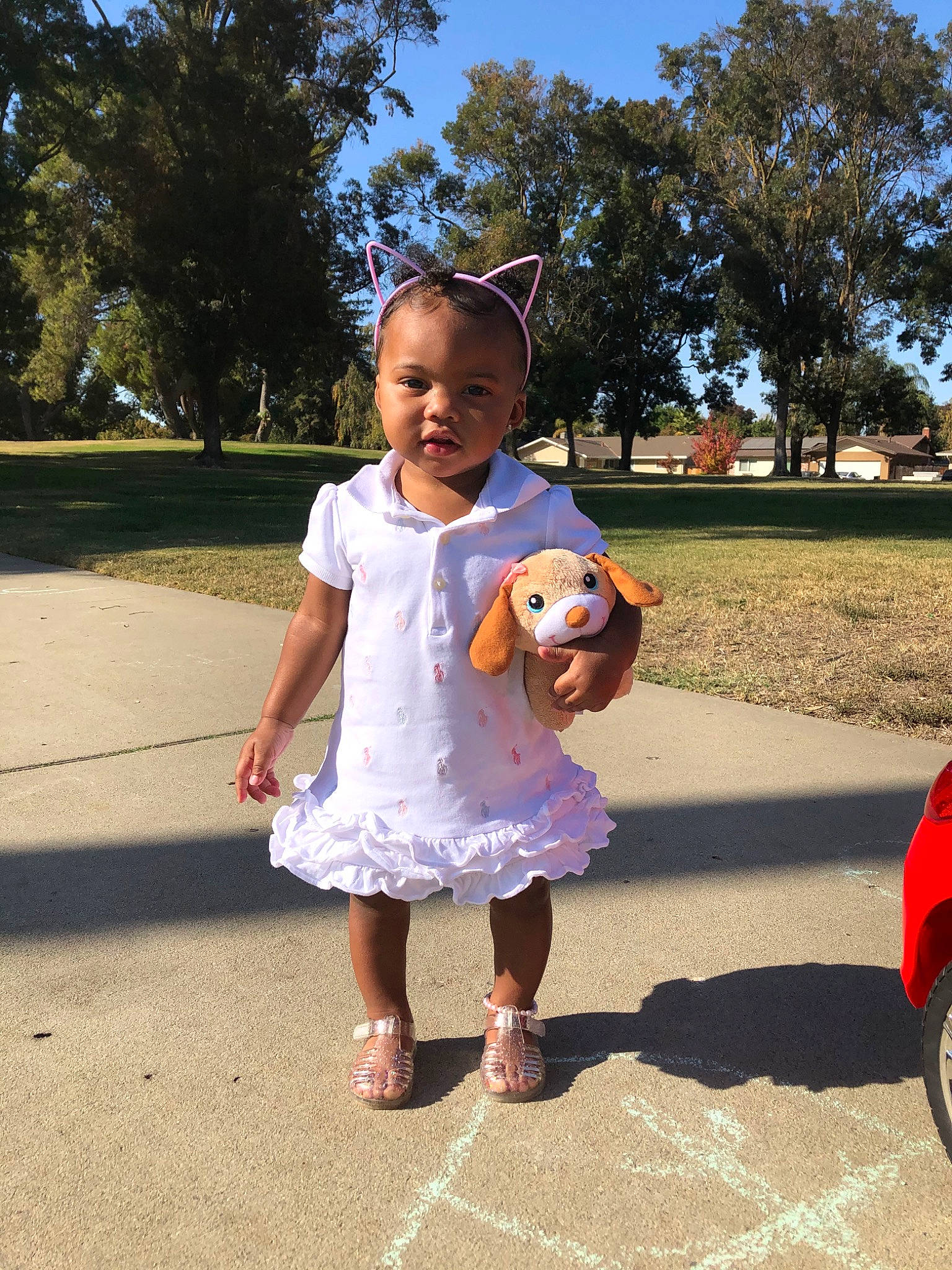 Lonna joined the competition — help win amazing prizes! auto_part, baby, car, child, dress, footwear, person, pink, plant, play, recreation, shoe, skin, smile, summer, t_shirt, toddler, tree, vacation, walking