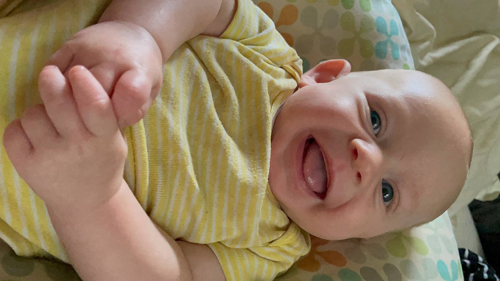 Dominik is registered to the contest to win money with this photo: baby, baby_toddler_clothing, cheek, comfort, eye, face, facial_expression, finger, gesture, happy, head, iris, lip, mammal, nose, person, product, skin, sleeve, smile