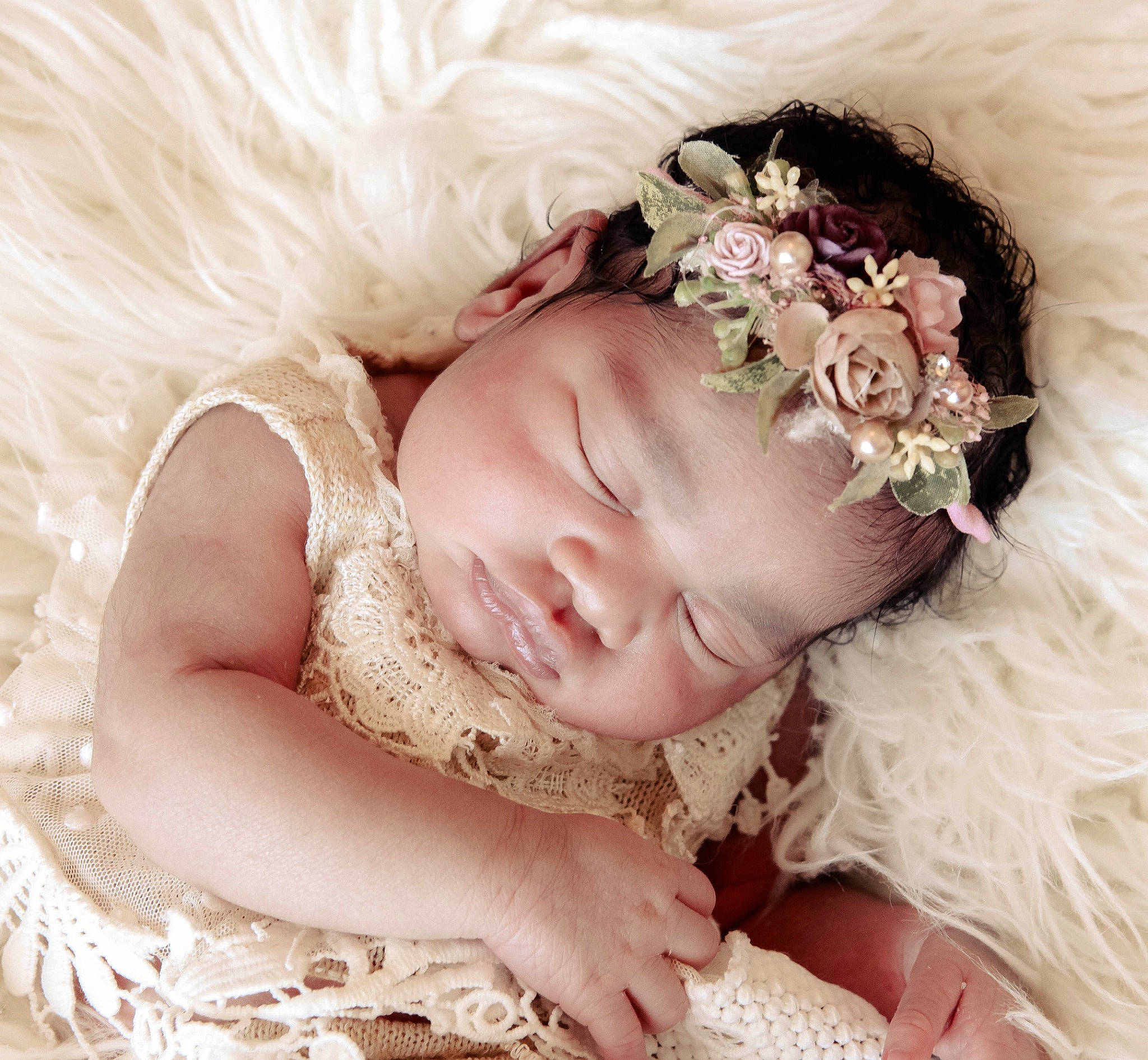 Syrenity is registered to the contest to win money with this photo: baby, baby_sleeping, beauty, cheek, child, eye, fashion_accessory, fur, hair_accessory, head, headband, headgear, headpiece, person, photograph, photography, pink, portrait_photography, skin, sleep