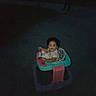 Miah'Ja joined the competition — help win amazing prizes! baby, background, child, clothing, cute, dark, face, grassy_area, happy, infant, night, outdoor, person, play, shadow, sitting, smile, toy, walker, young