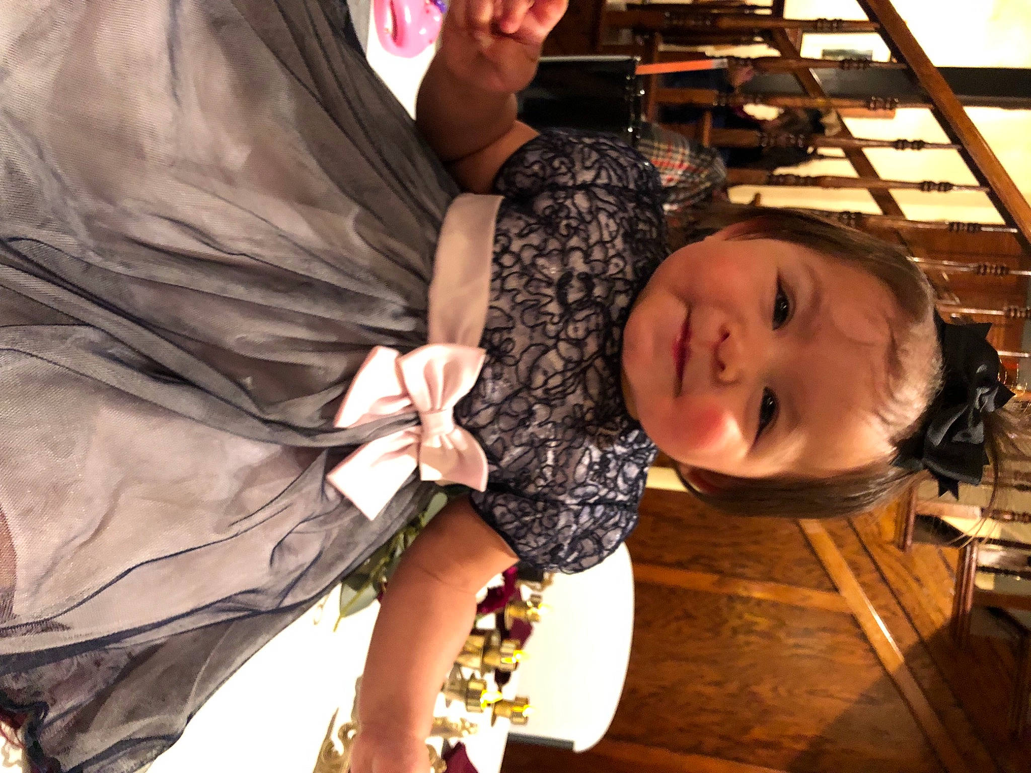 Everleigh joined the competition — help win amazing prizes! baby, child, event, flash_photography, flooring, fun, happy, leisure, pattern, person, sitting, smile, toddler, tradition, tree, wood