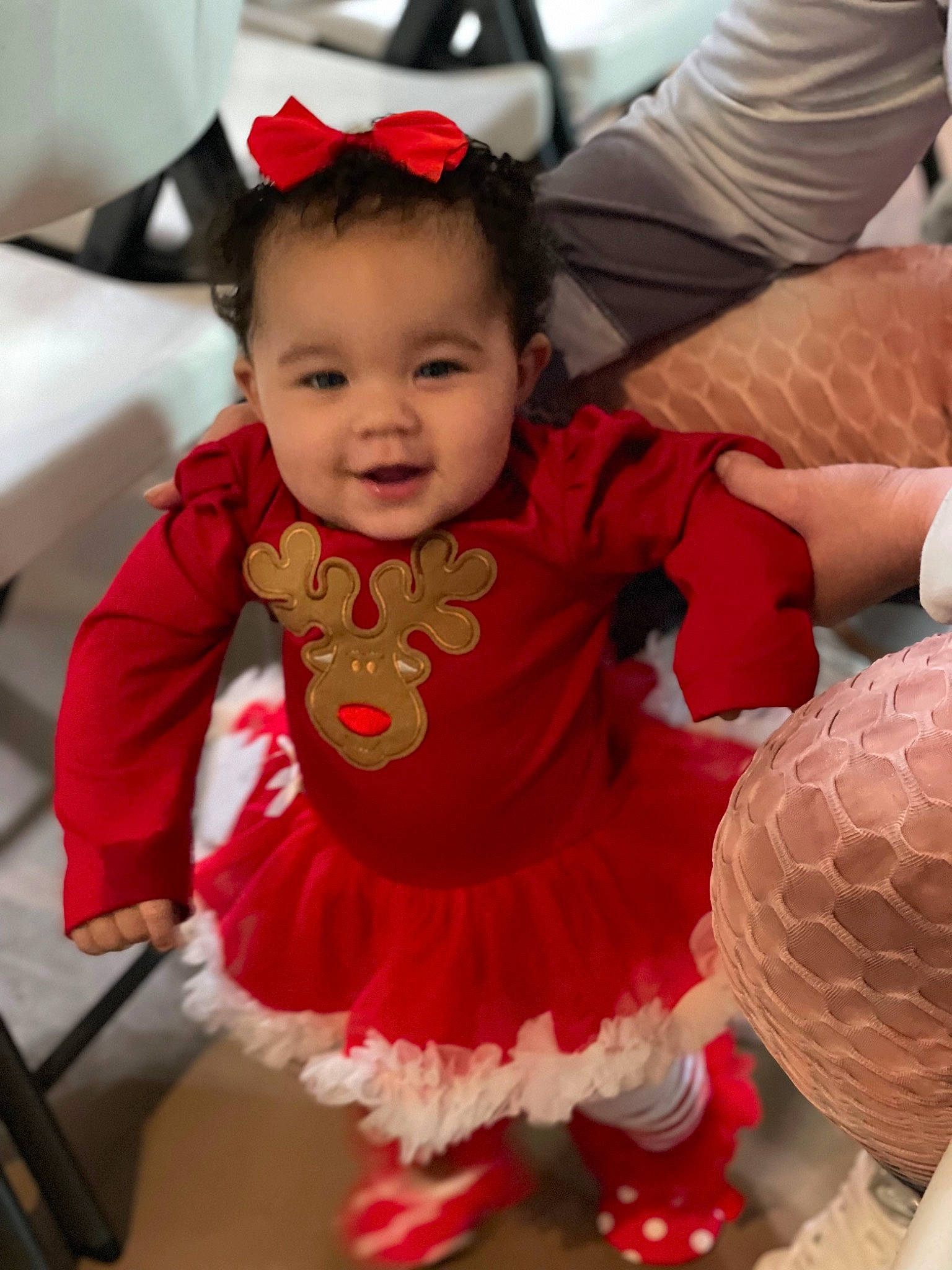 Arielle is registered to the contest to win money with this photo: baby, baby_products, baby_toddler_clothing, child, clothing, dress, event, fictional_character, fun, happy, head, headgear, magenta, person, pink, red, skin, sleeve, smile, toddler