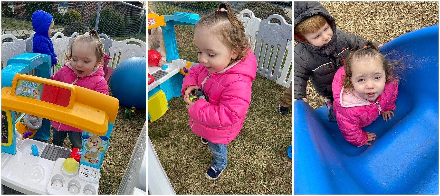 Jadyn joined the competition — help win amazing prizes! baby, baby_toddler_clothing, child, city, event, fun, grass, happy, head, hood, jacket, leisure, magenta, outdoor_play_equipment, person, pink, purple, recreation, sleeve, toddler