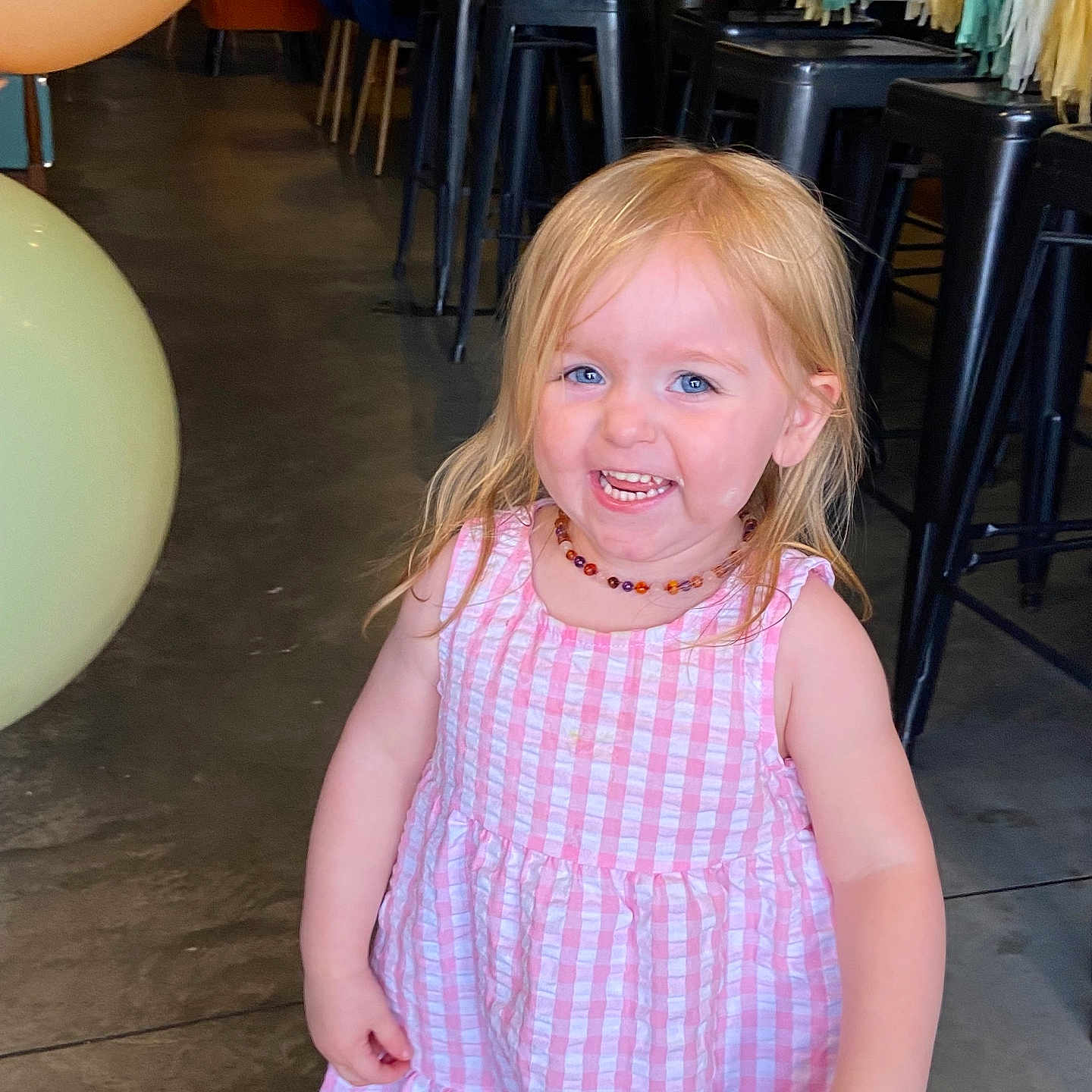 Magnolia joined the competition — help win amazing prizes! architecture, balloon, building, child, clothing, diningroom, diningtable, dress, face, female, furniture, girl, head, indoors, person, photography, portrait, room, table, wood