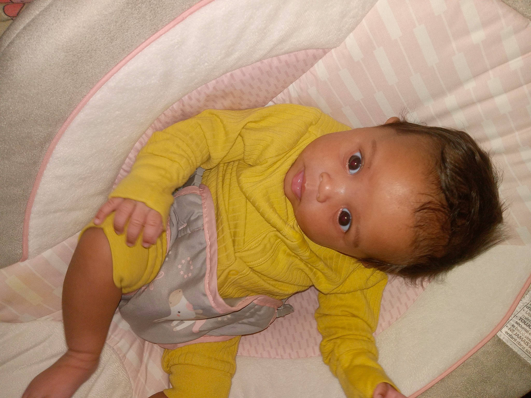 Taliyah joined the competition — help win amazing prizes! baby, baby_products, baby_safety, baby_toddler_clothing, cheek, child, comfort, finger, fun, human_body, infant_bed, iris, lap, linens, mouth, person, room, skin, sleep, thumb