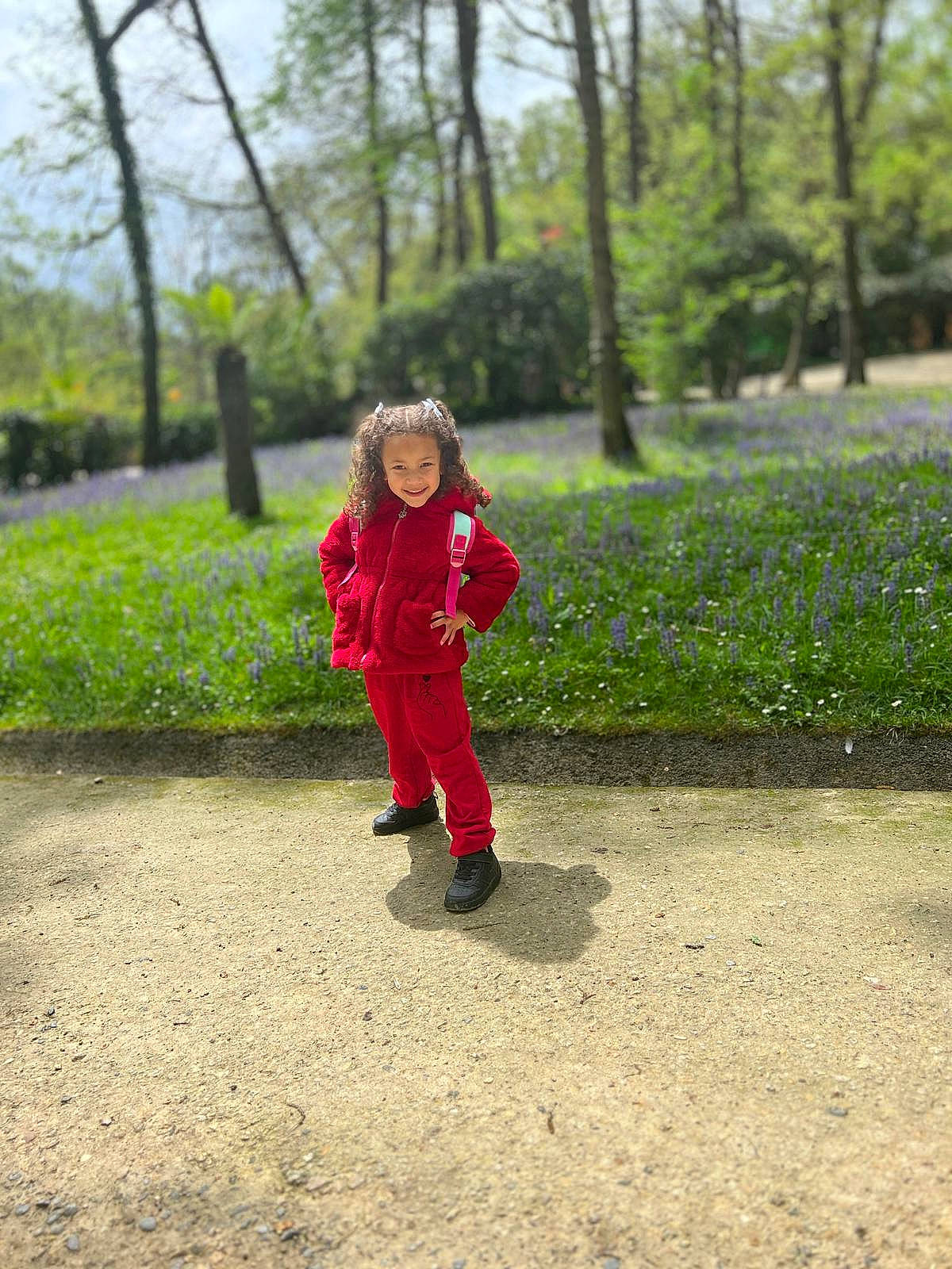 Ayanna Mia-luna participe au concours pour gagner de l'argent avec cette photo : asphalt, boot, child, forest, grass, grassland, joy, landscape, leaf, leisure, natural_landscape, people_in_nature, person, plant, recreation, road, road_surface, sky, soil, toddler