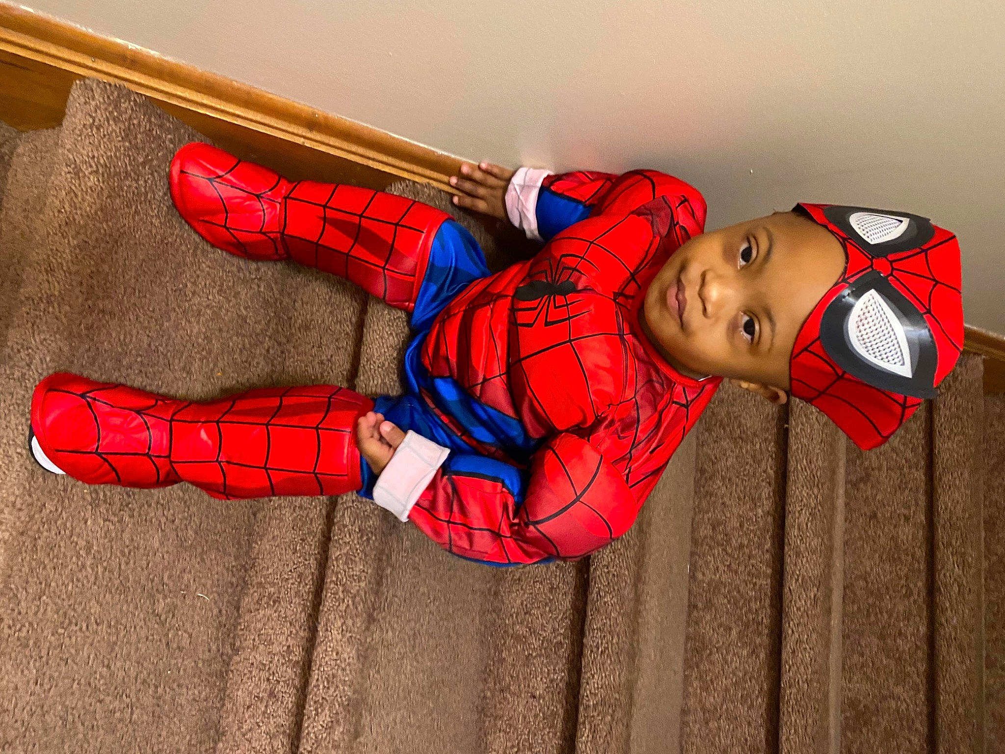 Jalil joined the competition — help win amazing prizes! avengers, carmine, costume, elbow, electric_blue, fiction, fictional_character, fun, headwear, hero, human_leg, pattern, person, personal_protective_equipment, photo_shoot, plaid, sleeve, smile, spider_man, superhero