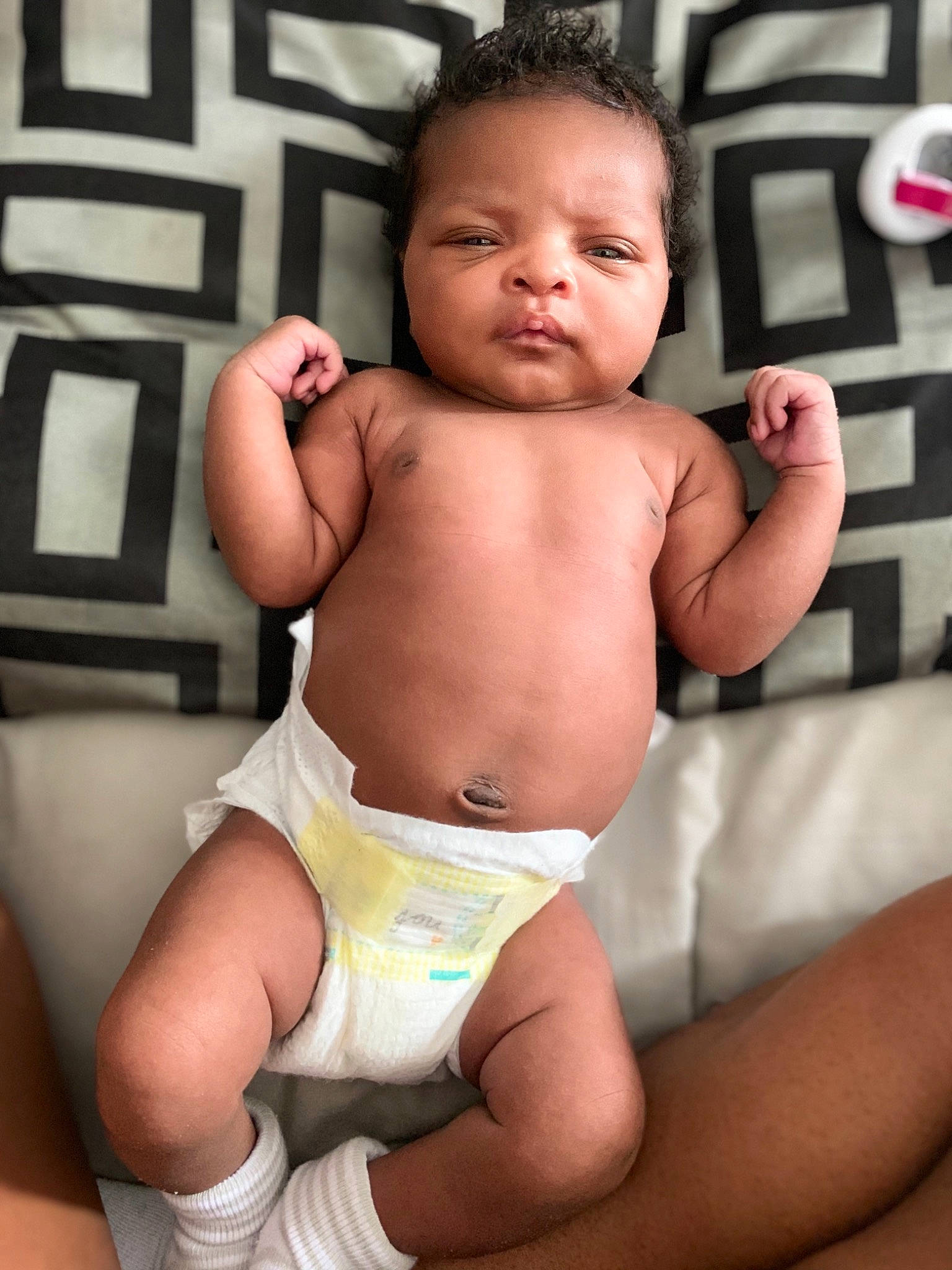 Laila is registered to the contest to win money with this photo: abdomen, baby, barechested, cheek, child, diaper, muscle, person, stomach, thumb, toddler