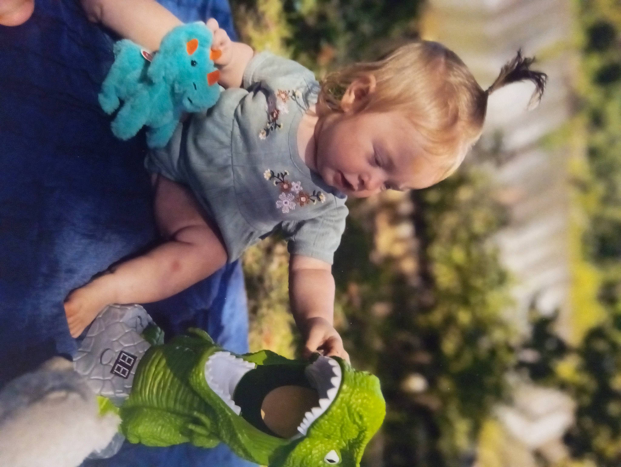 Paige joined the competition — help win amazing prizes! arm, baby, baby_products, baby_toddler_clothing, child, fun, grass, hand, happy, leisure, people_in_nature, person, plant, play, recreation, shorts, sitting, t_shirt, toddler, tree