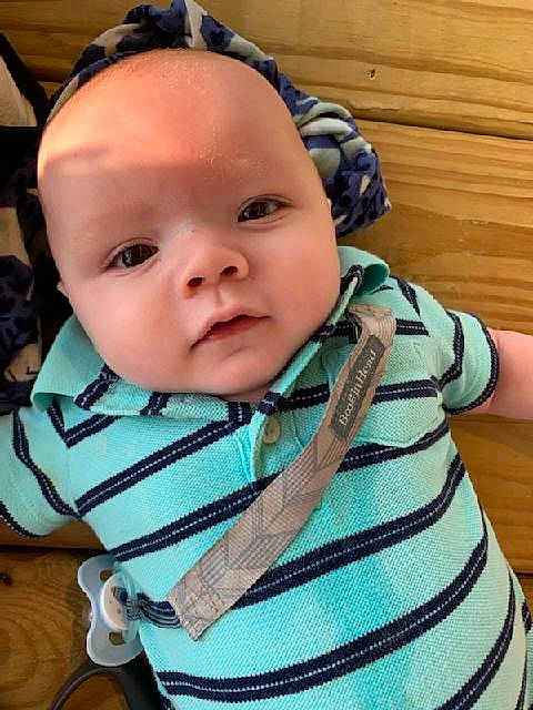 Kolson joined the competition — help win amazing prizes! baby, baby_products, baby_toddler_clothing, cheek, child, collar, eyebrow, eyelash, fashion_accessory, happy, iris, lip, neck, nose, pattern, person, sitting, skin, sleeve, smile