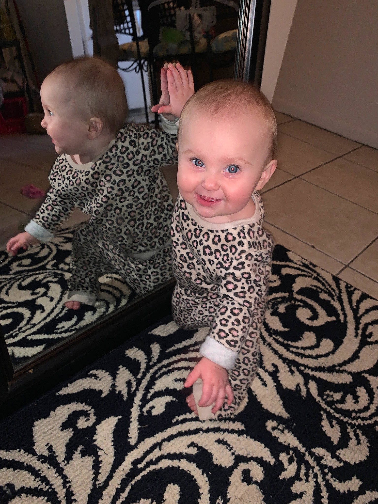 Novaleigh Grace joined the competition — help win amazing prizes! baby, baby_toddler_clothing, black, carpet, child, comfort, flooring, formal_wear, fun, fur, hardwood, head, joy, linens, living_room, pattern, person, room, sitting, smile