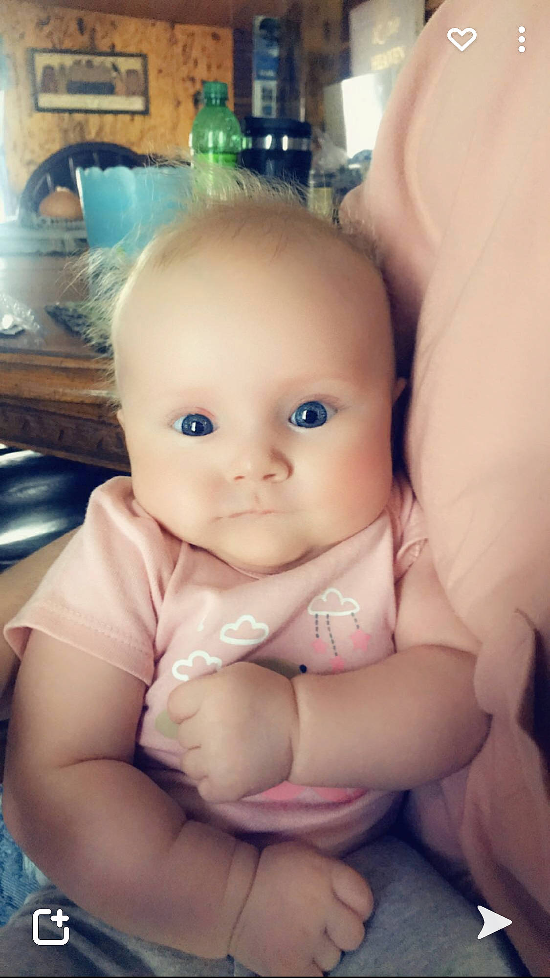 Aubree Jade is registered to the contest to win money with this photo: baby_toddler_clothing, cheek, chin, ear, eye, eyelash, gesture, hand, happy, head, human_body, iris, lip, mouth, nail, neck, nose, person, skin, thumb
