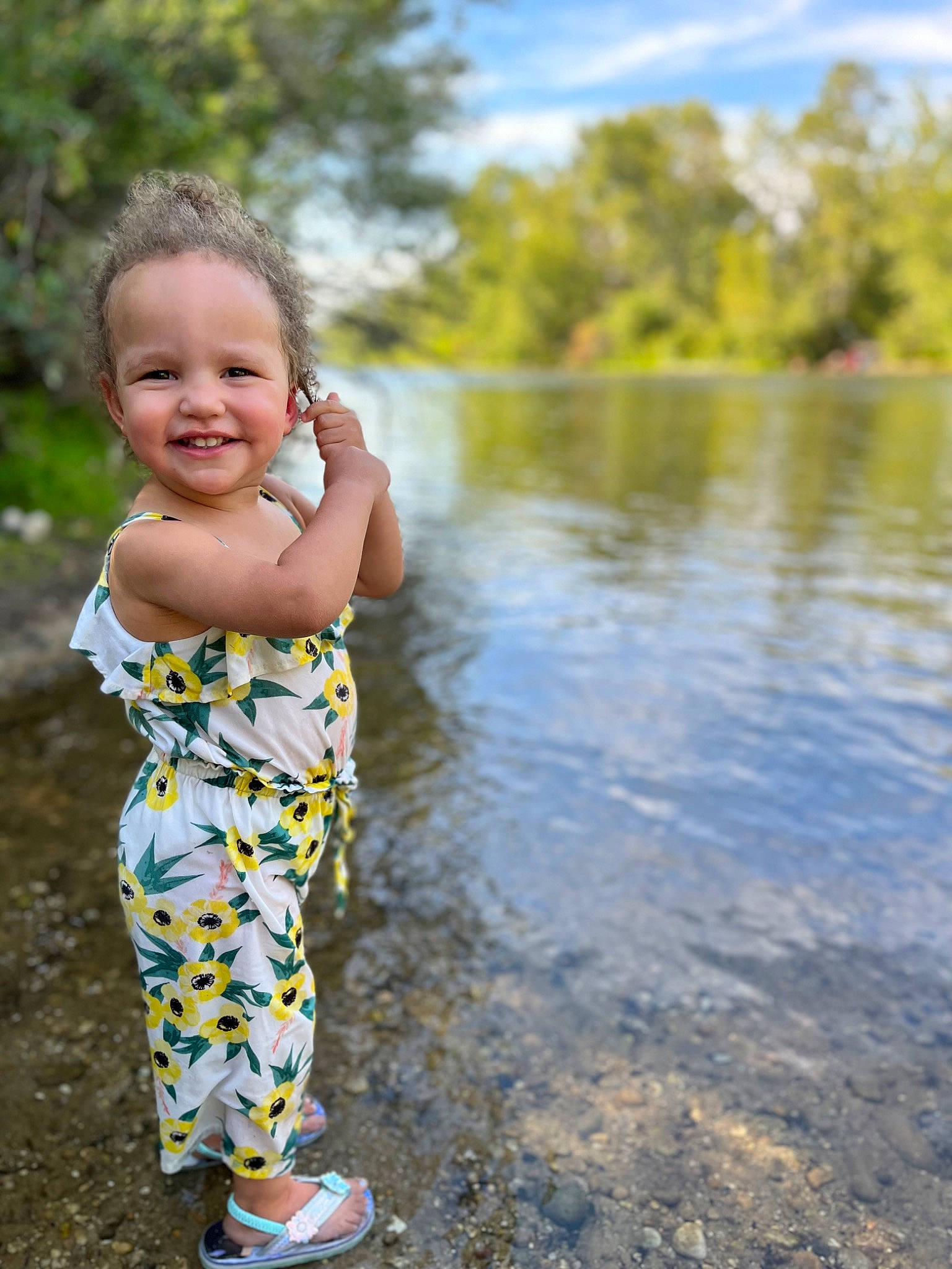 Auria joined the competition — help win amazing prizes! baby, baby_toddler_clothing, body_of_water, child, cloud, fun, grass, happy, joy, lake, landscape, leisure, people_in_nature, person, plant, sky, smile, summer, sunlight, toddler