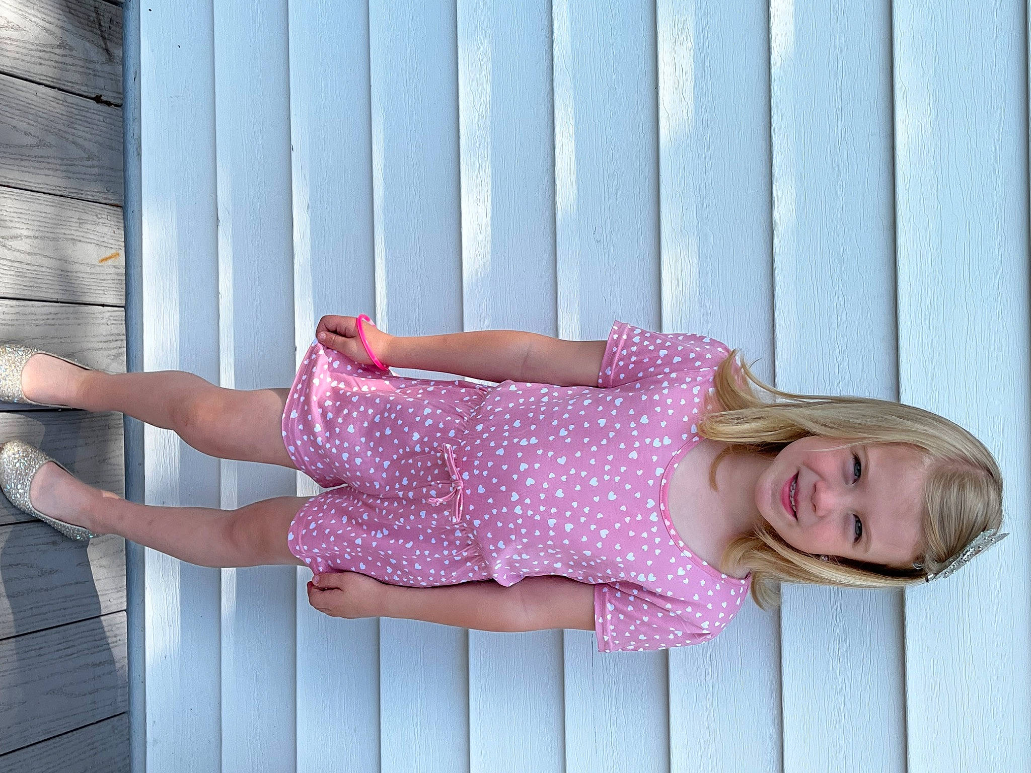 Addilyn is registered to the contest to win money with this photo: day_dress, dress, human_leg, knee, line, magenta, one_piece_garment, pattern, person, pink, purple, red, sleeve, street_fashion, sunglasses, textile, thigh, violet, waist, window