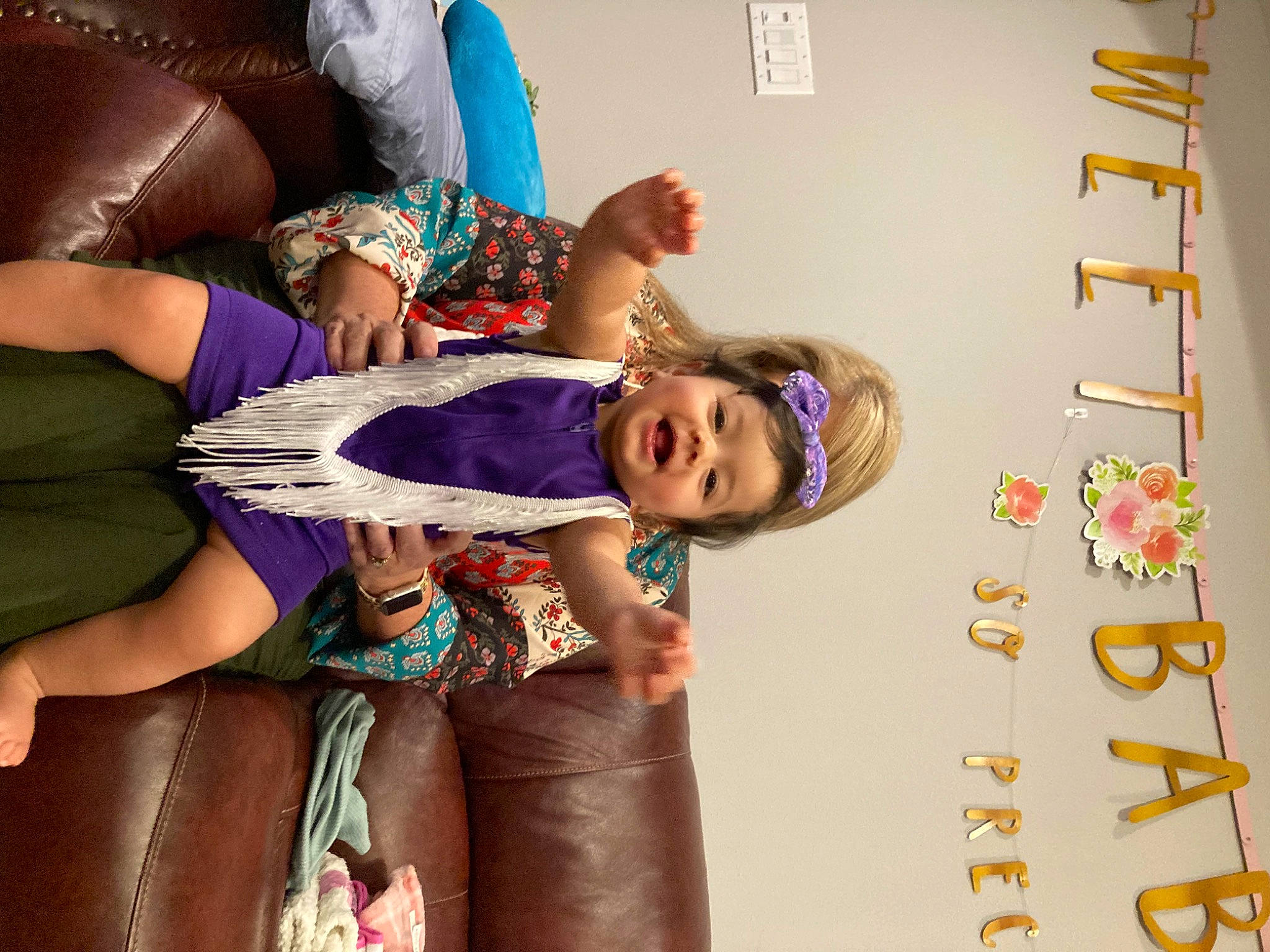 Camilla joined the competition — help win amazing prizes! abdomen, child, comfort, couch, elbow, fashion_design, fun, happy, human_leg, jewellery, magenta, pattern, person, room, thigh, toddler, visual_arts