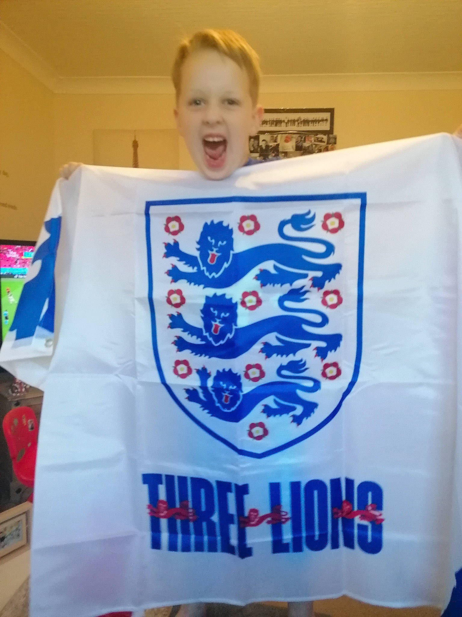 Cameron joined the competition — help win amazing prizes! advertising, art, banner, child, competition_event, electric_blue, event, font, fun, happy, linens, pattern, person, room, sleeve, smile, t_shirt, textile, toddler, uniform