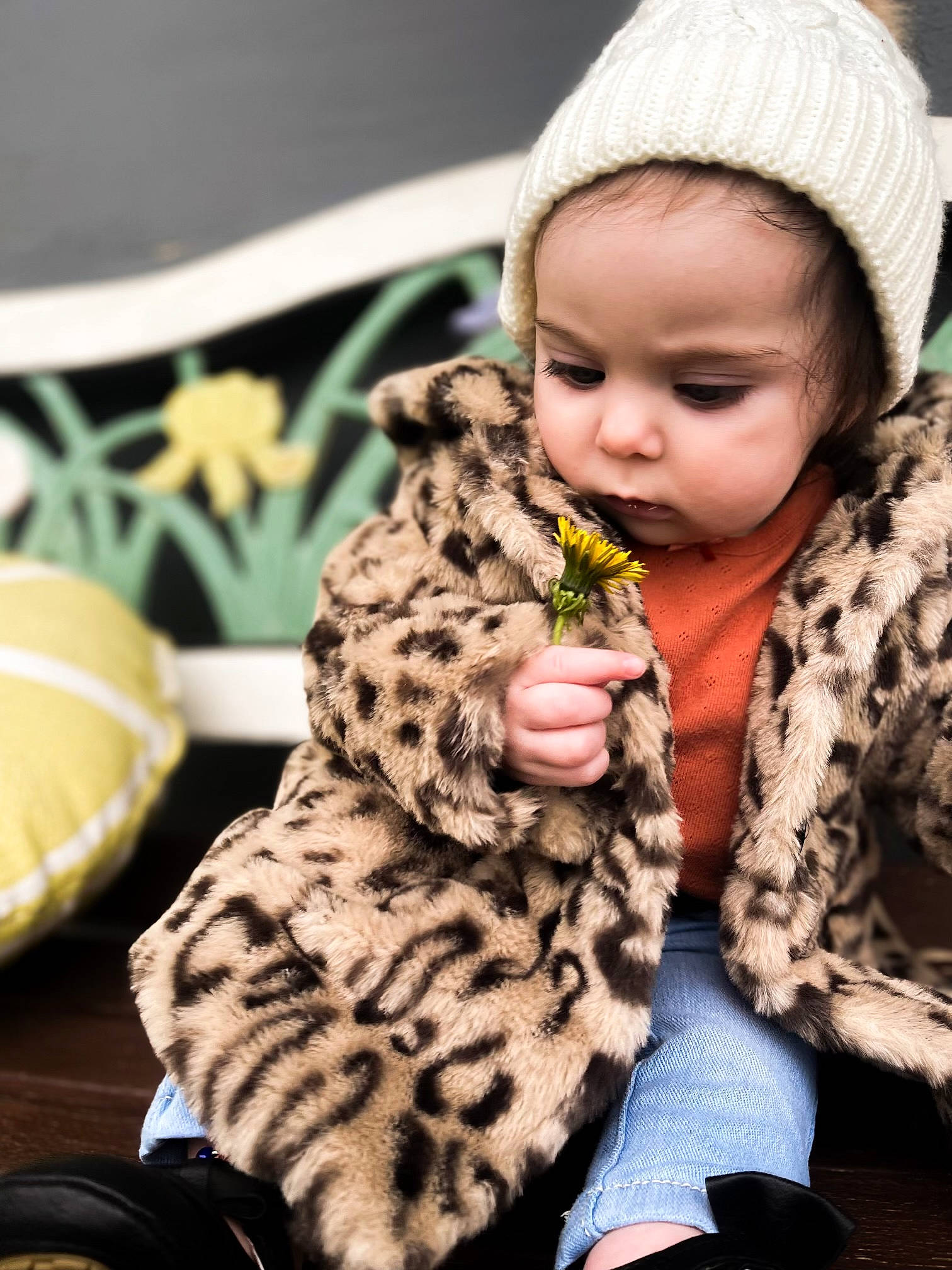 Eliza joined the competition — help win amazing prizes! baby, big_cats, cap, carnivore, child, eye, fawn, felidae, fur, grass, happy, head, pattern, person, plant, sitting, skin, small_to_medium_sized_cats, stuffed_toy, toddler