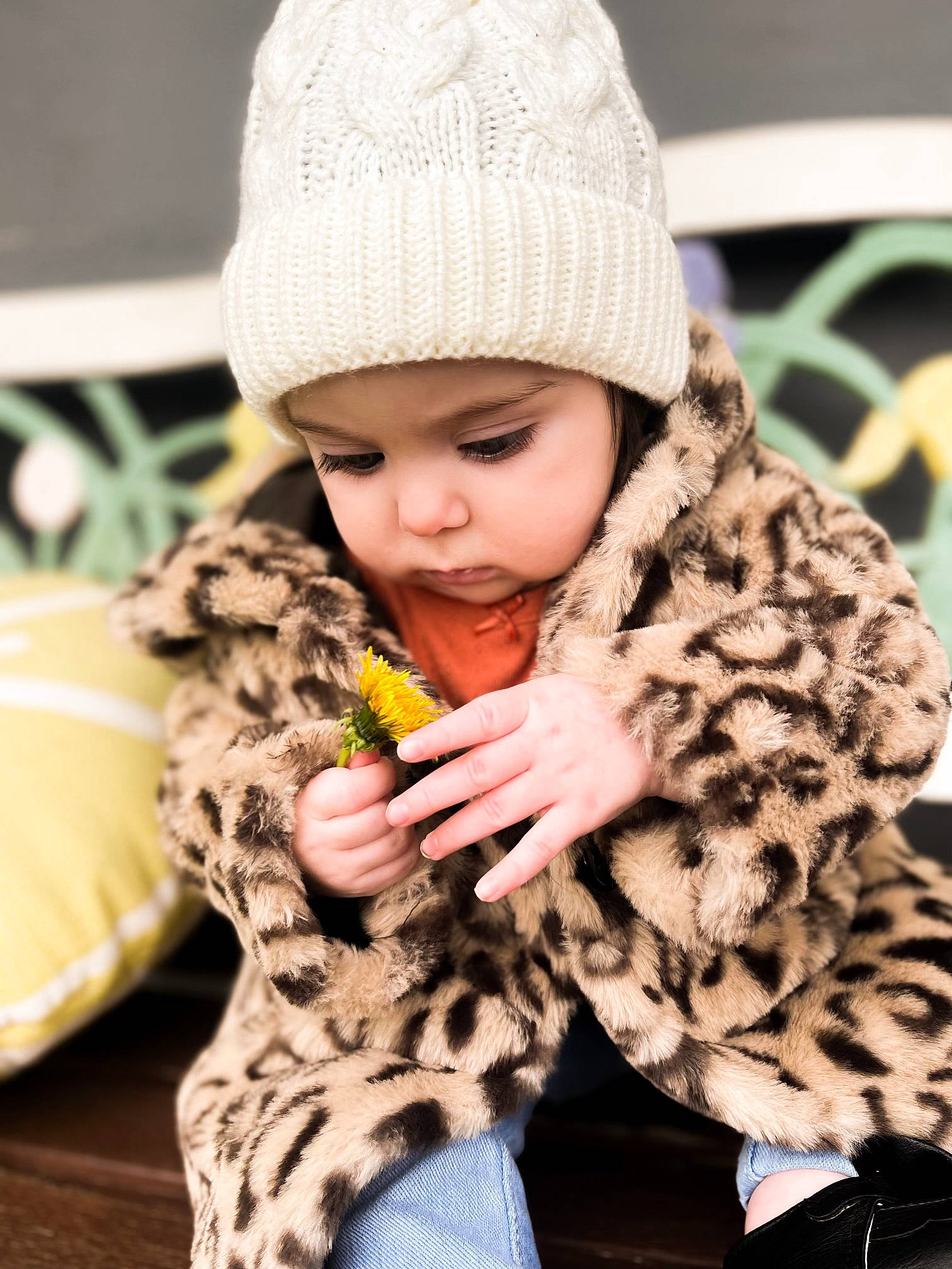 Eliza joined the competition — help win amazing prizes! baby, beanie, cap, child, eye, fashion_accessory, fashion_design, fur, fur_clothing, headgear, headwear, knit_cap, military_camouflage, outerwear, pattern, person, plant, skin, sleeve, toddler