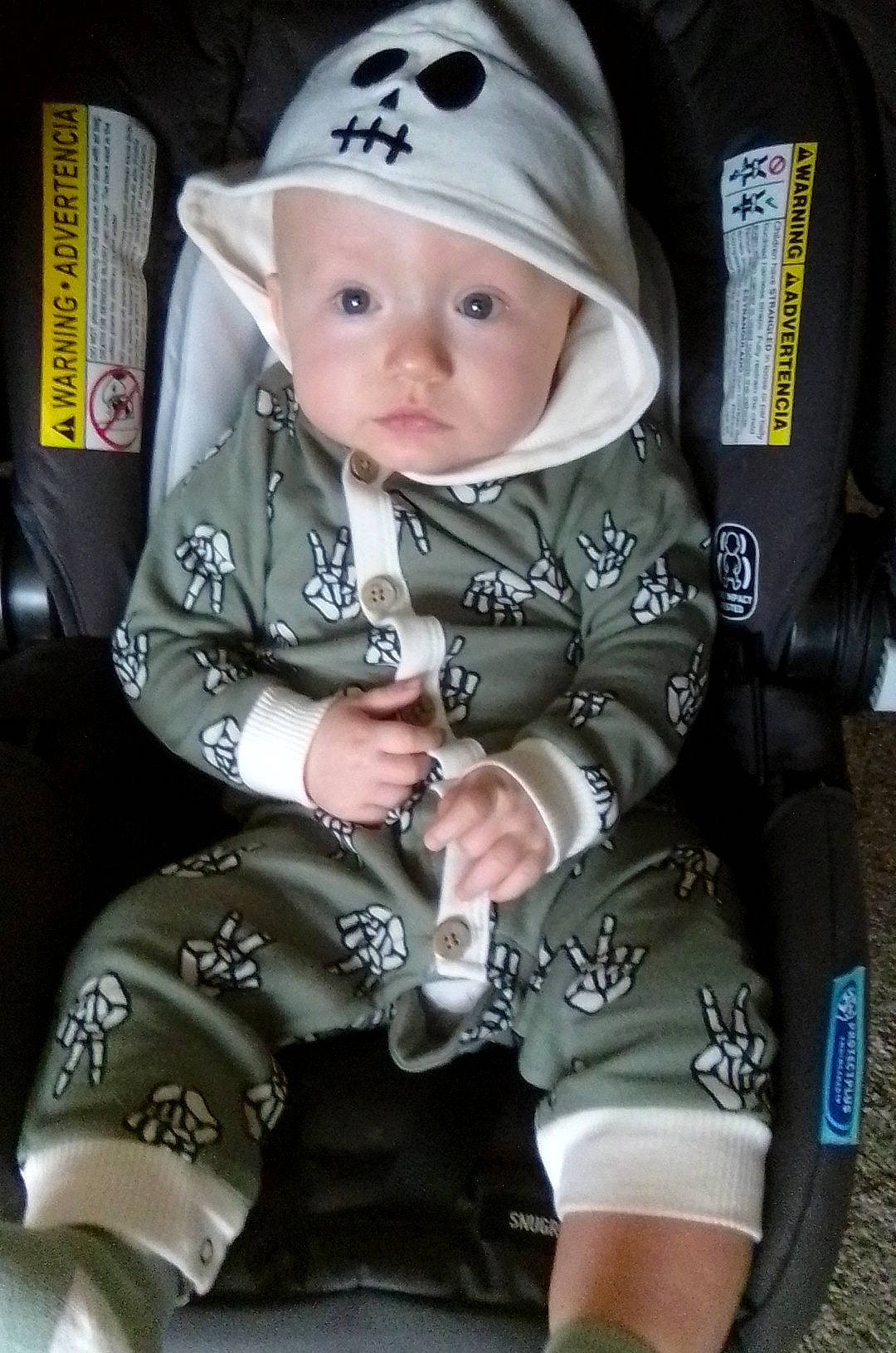 Mark Jr joined the competition — help win amazing prizes! auto_part, baby, baby_carriage, baby_products, baby_safety, baby_toddler_clothing, cap, car_seat, cheek, child, comfort, cool, eye, fashion_accessory, headwear, pattern, person, product, sitting, sleeve