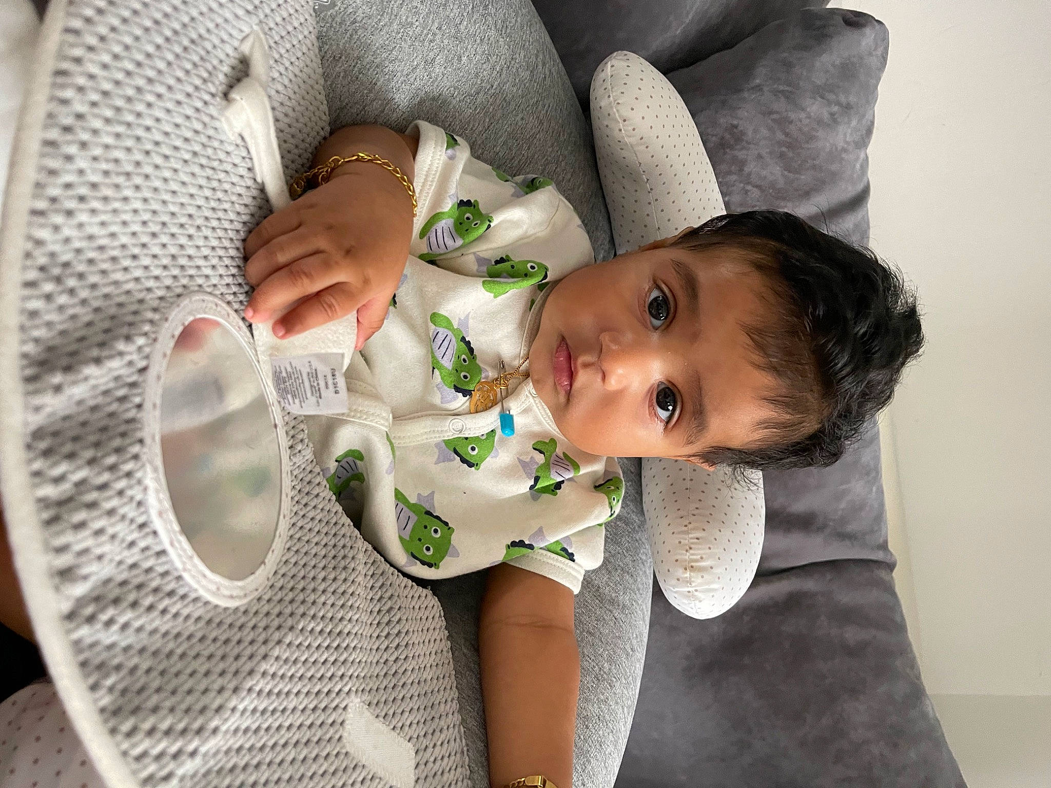 Varun joined the competition — help win amazing prizes! baby, baby_products, baby_toddler_clothing, bib, child, circle, comfort, drinkware, finger, happy, linens, nail, pattern, person, room, sitting, tableware, toddler