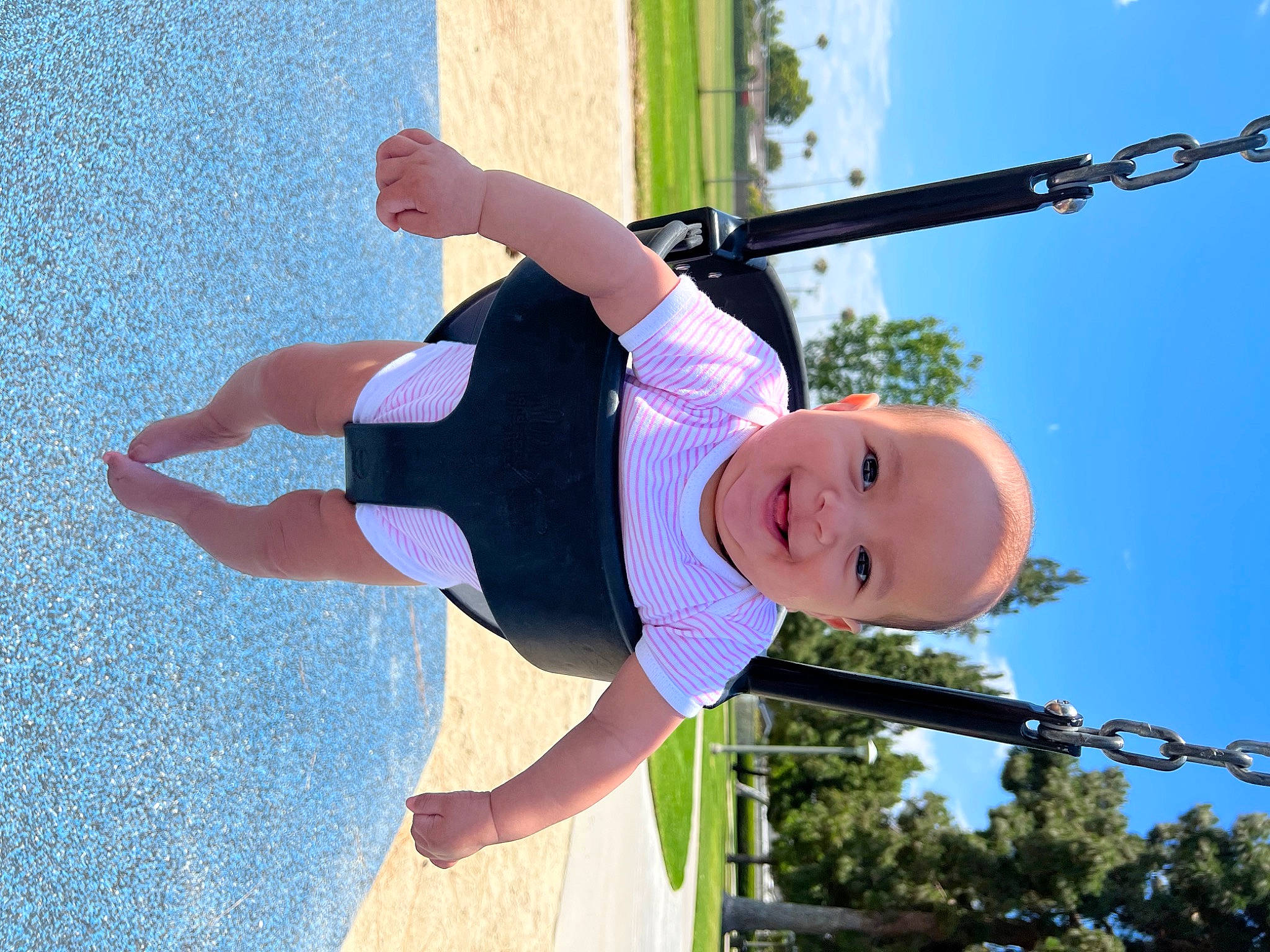 Aliyah is registered to the contest to win money with this photo: blue, elbow, fun, happy, hat, joy, leisure, light, people_in_nature, person, photograph, recreation, shorts, sky, smile, snapshot, summer, thigh, toddler, tree