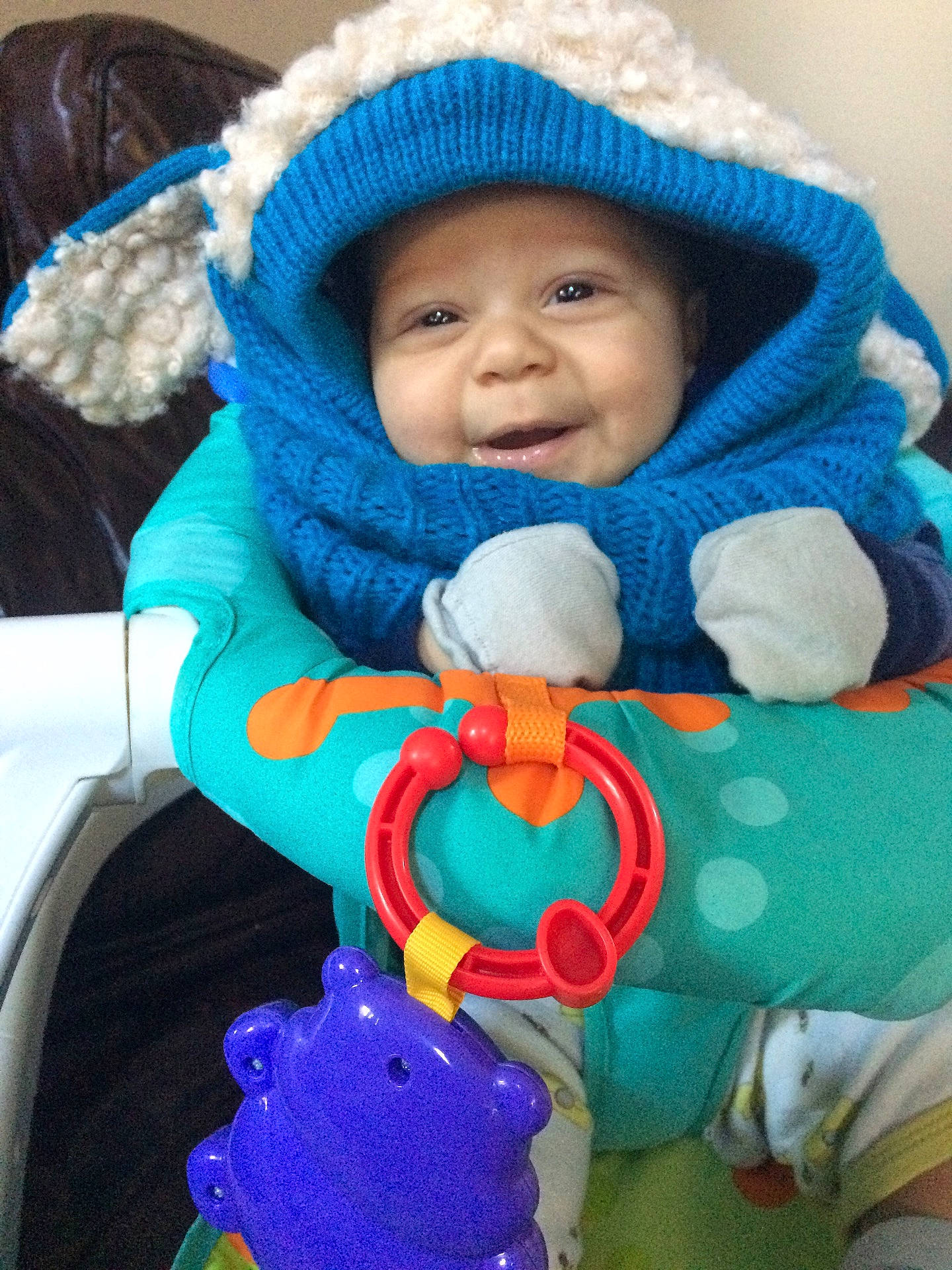 Jace Malachi Brasley joined the competition — help win amazing prizes! blue, cap, child, headgear, infant, knit_cap, play, plush, product, stuffed_toy, textile, toddler, toy