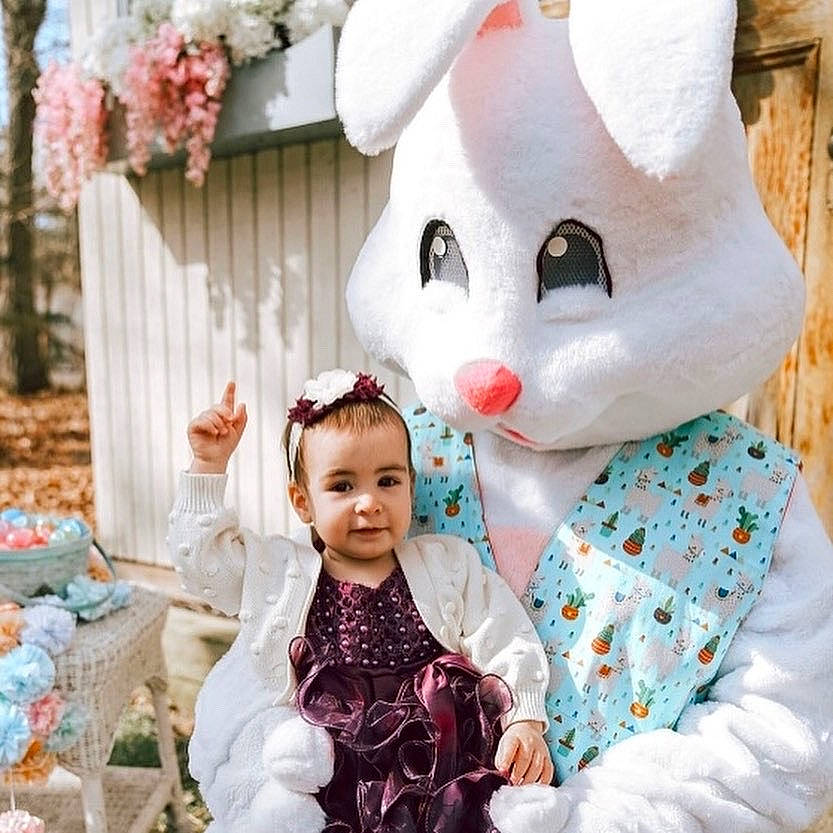 Aubree is registered to the contest to win money with this photo: baby_toddler_clothing, beauty, dress, easter_bunny, event, fun, fur, happy, organ, pattern, people, person, photograph, pink, rabbit, rabbits_and_hares, snapshot, textile, toddler, toy