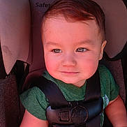 Joshua is registered to the contest to win money with this photo: accessories, baby, belt, bodypart, car, car_interior, carseat, clothing, cushion, face, finger, hand, head, headrest, homedecor, lifejacket, person, transportation, vehicle, vest