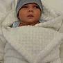 Sebastian is registered to the contest to win money with this photo: baby, infant, blanket, hat, cozy, wrapped, sleepwear, soft, cute, child, portrait, resting, indoor, clothing, headwear, newborn, warm, comfort, person, fabric