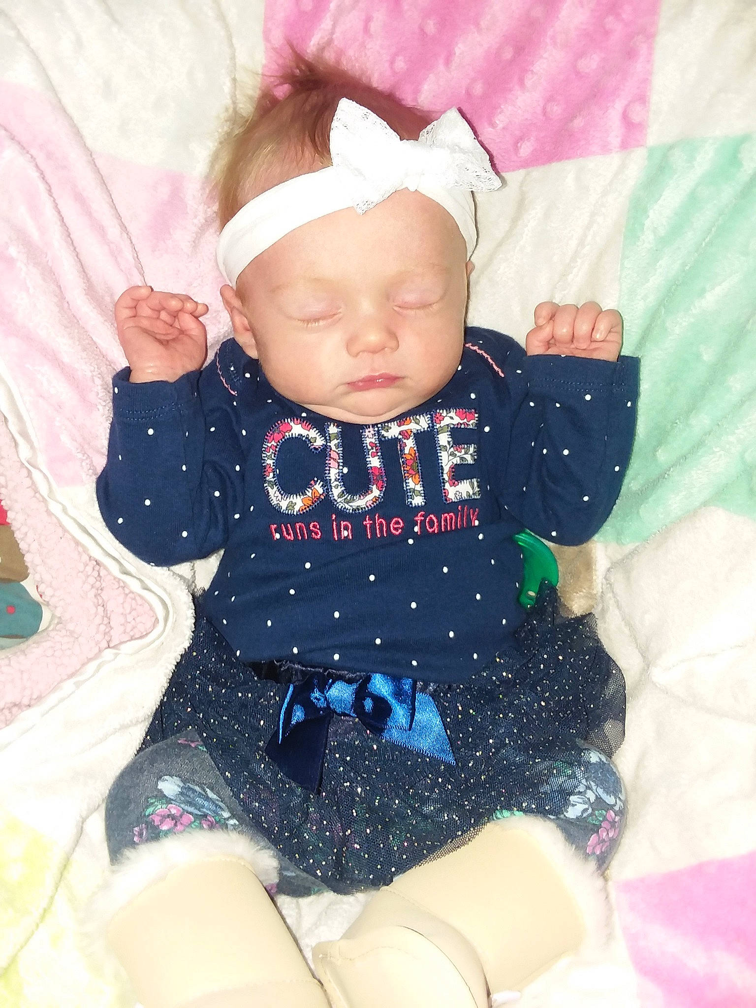 Bellarae is registered to the contest to win money with this photo: cheek, child, design, doll, girl, hair_accessory, headgear, infant, iris, pattern, person, pink, plaid, polka_dot, product, skin, smile, textile, toddler