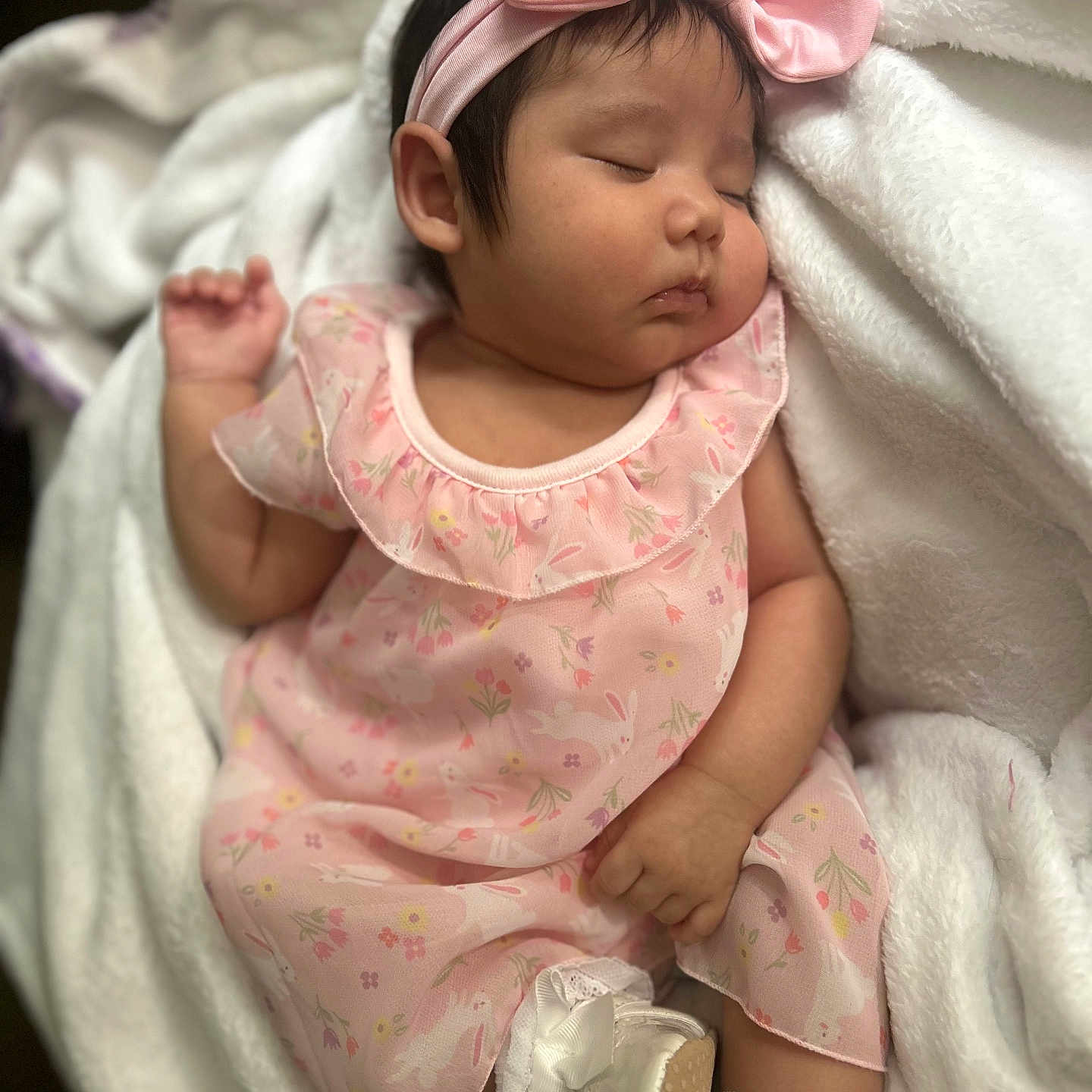 Ava joined the competition — help win amazing prizes! architecture, baby, bed, bedroom, blanket, building, clothing, face, furniture, glove, hat, head, hospital, newborn, person, photography, portrait, quilt, sleeping, towel