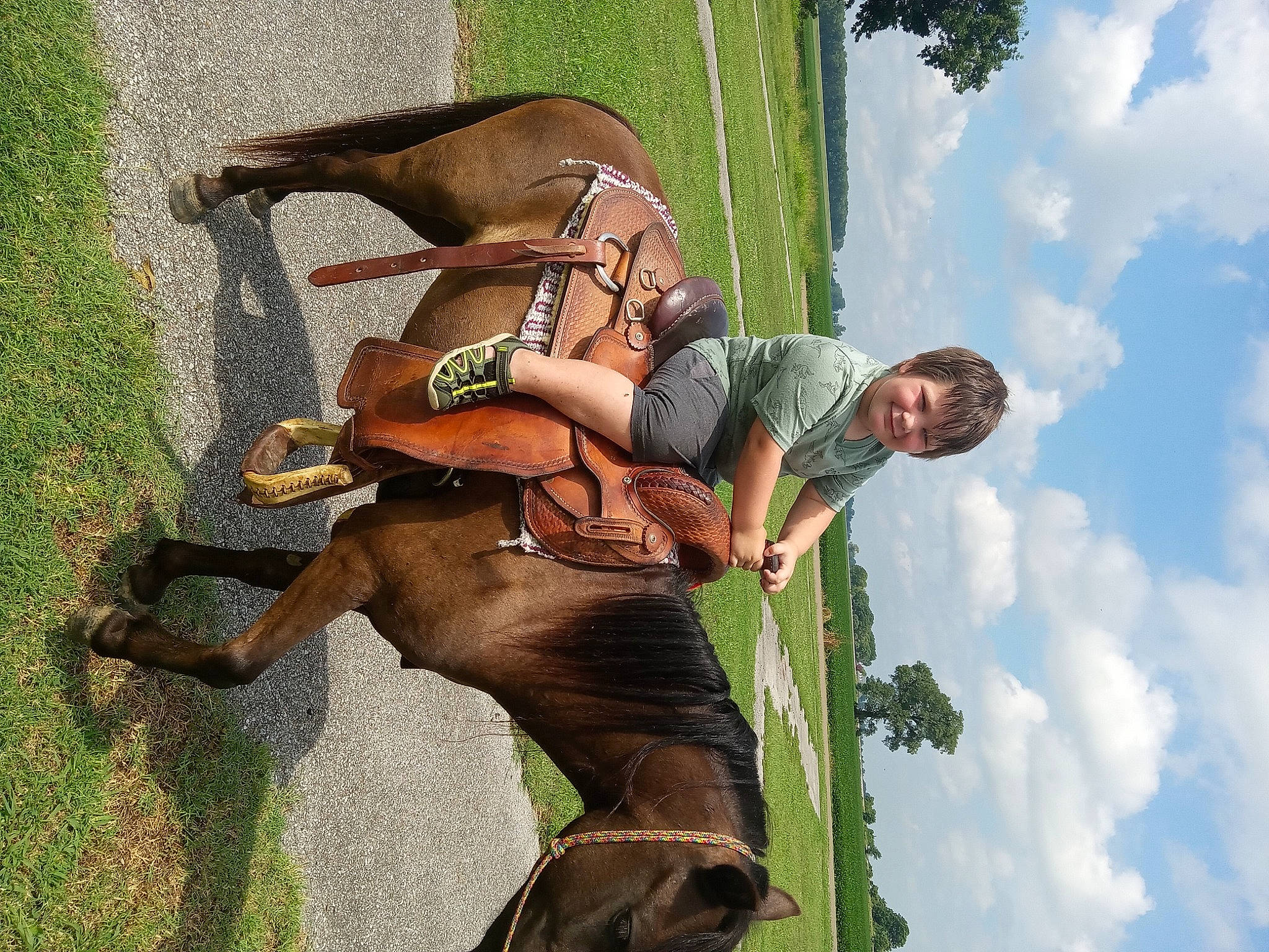 Evan joined the competition — help win amazing prizes! bridle, cloud, fun, grass, happy, horse, horse_supplies, horse_tack, human_body, joy, leisure, mane, people_in_nature, person, plant, recreation, rein, sky, stallion, tail
