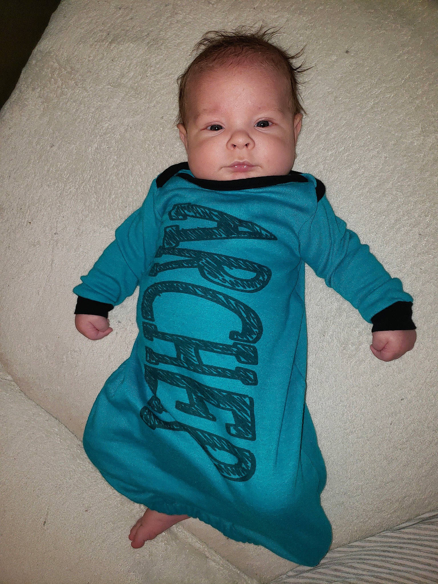 Archer joined the competition — help win amazing prizes! aqua, baby, baby_products, baby_toddler_clothing, blue, cheek, child, green, head, outerwear, person, product, skin, sleeve, standing, t_shirt, teal, toddler, turquoise