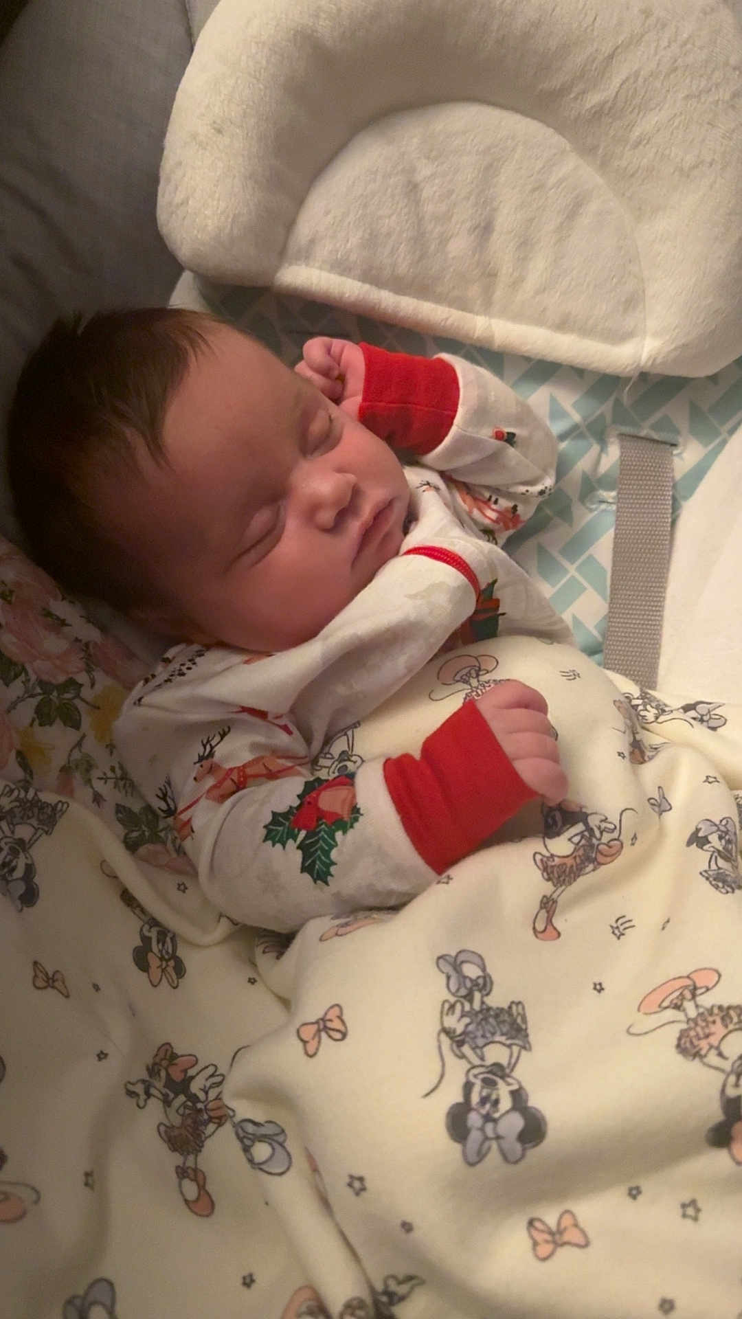 Aurora joined the competition — help win amazing prizes! baby, sleeping, pajamas, blanket, mickey_mouse, infant, cozy, bed, child, cute, resting, soft, clothing, pattern, face, hand, head, indoors, peaceful, portrait