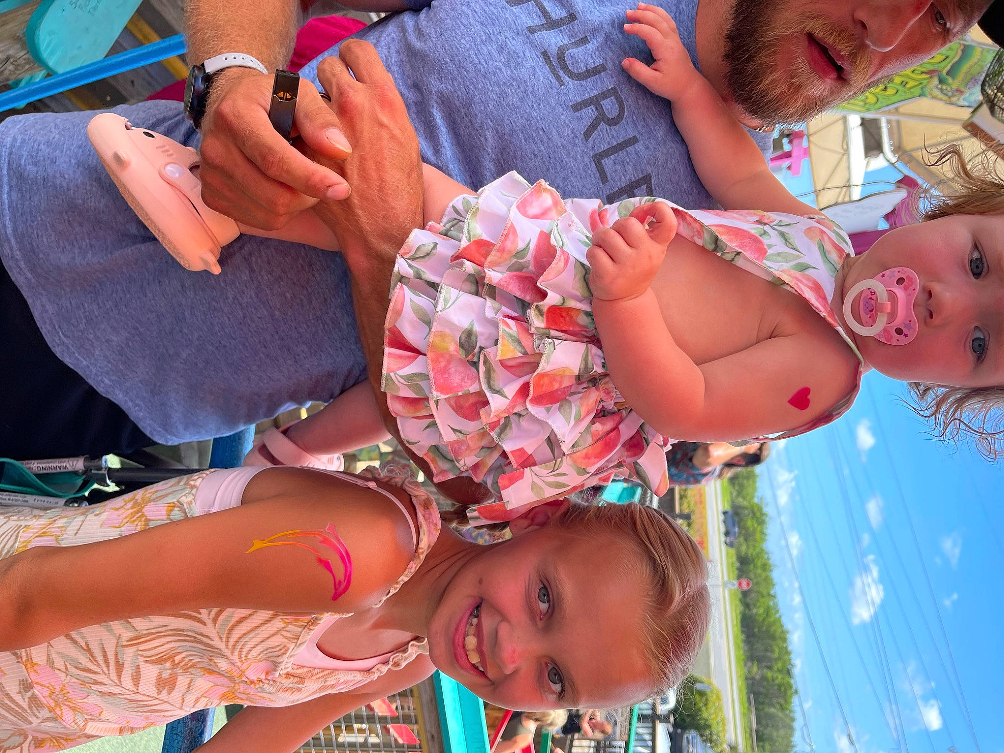 Autumn is registered to the contest to win money with this photo: arm, blue, child, community, eyewear, fun, hand, happy, headwear, joy, leisure, mouth, organ, people, person, recreation, skin, summer, sunglasses, thigh