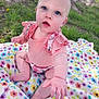 Wrenley Rose joined the competition — help win amazing prizes! baby, child, infant, outdoor, grass, tree, blanket, floral_pattern, pink_clothing, ruffles, sitting, reaching, cute, portrait, nature, daylight, young_child, skin, hand, expression
