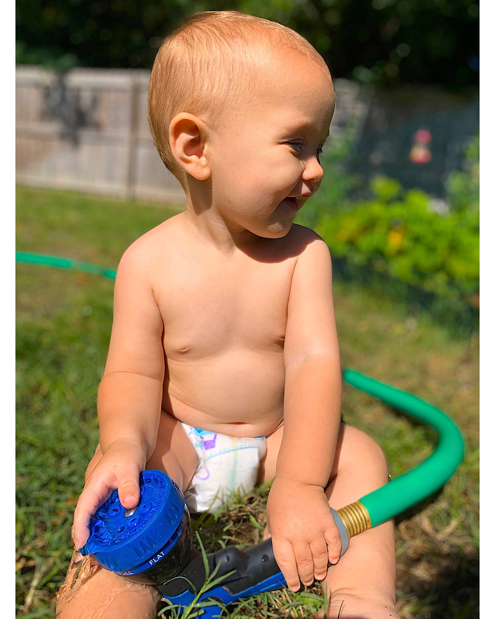 Blayze joined the competition — help win amazing prizes! baby, child, grass, person, play, summer, toddler, water