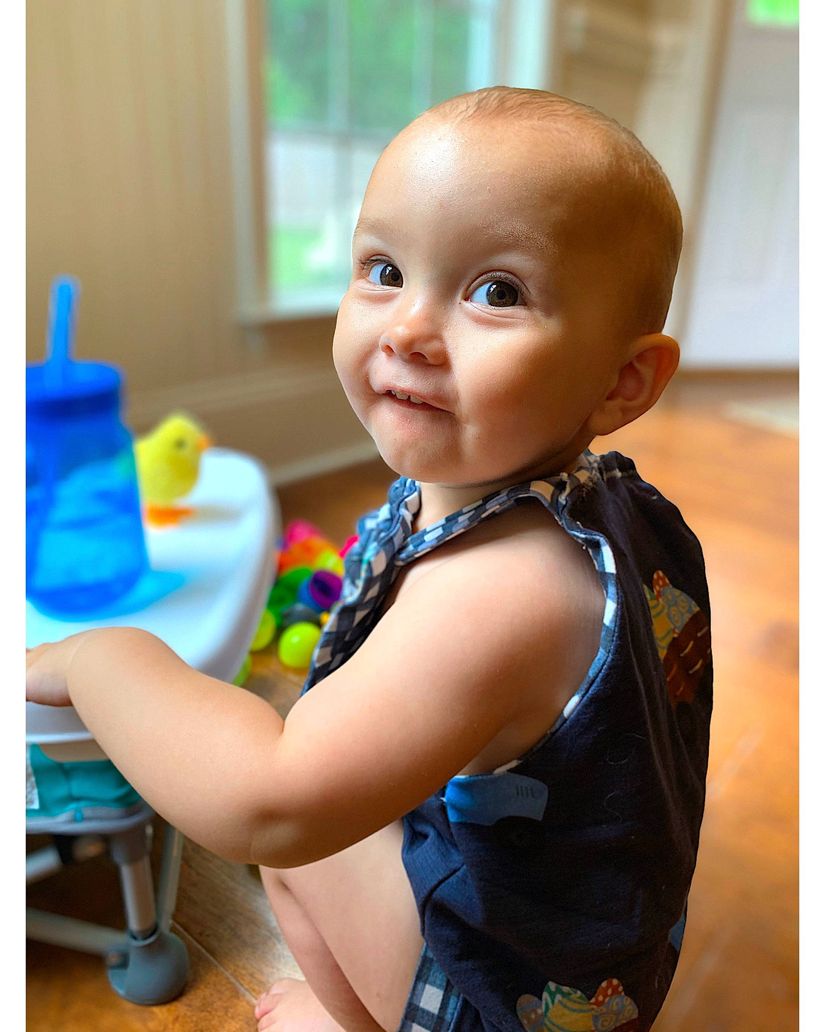 Blayze is registered to the contest to win money with this photo: arm, baby, baby_products, baby_toddler_clothing, child, neck, person, play, product, sitting, skin, smile, toddler