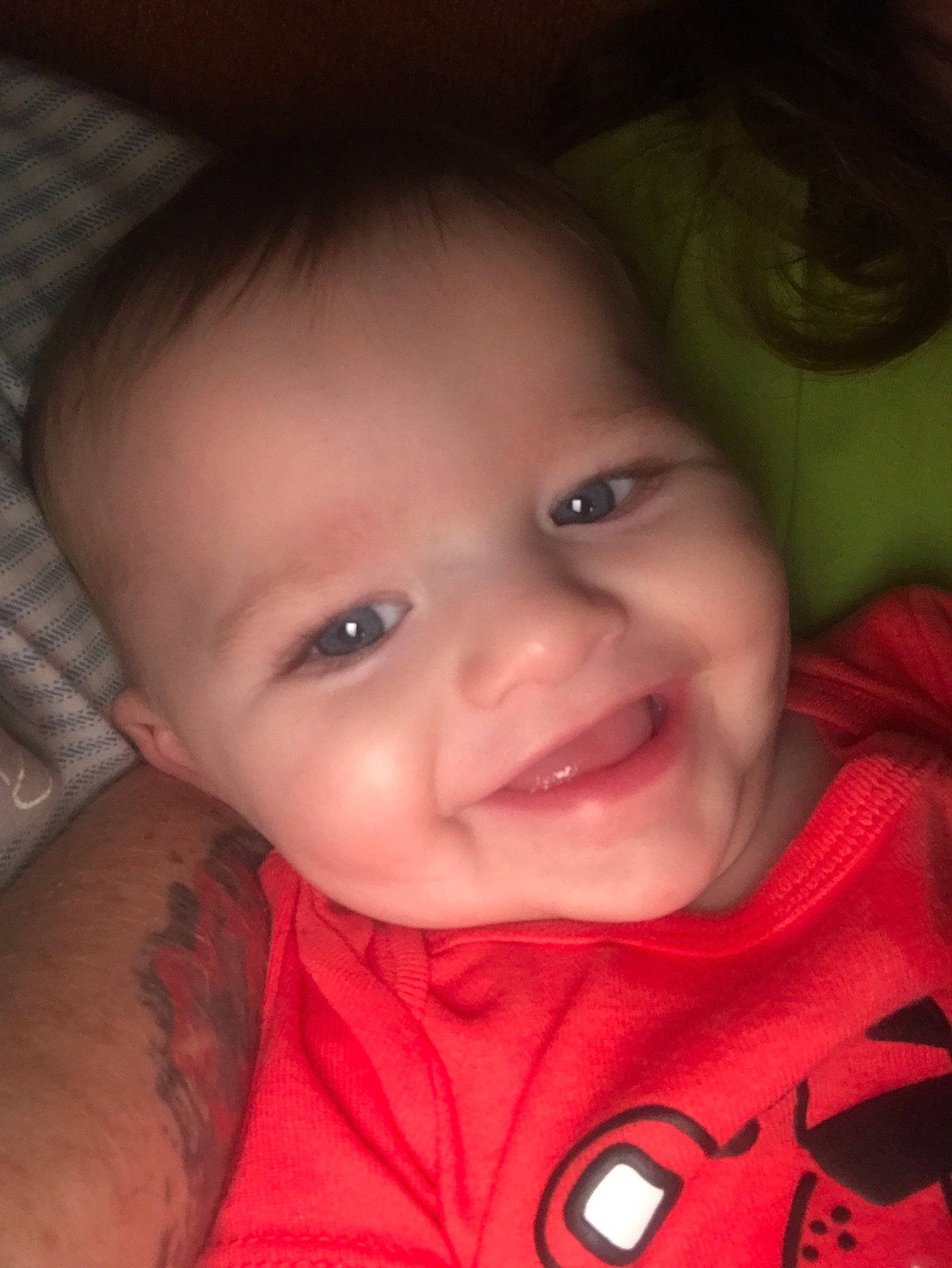 Anthony is registered to the contest to win money with this photo: baby, beauty, cheek, child, chin, cool, eye, eyebrow, face, facial_expression, forehead, head, joy, lip, mouth, nose, organ, person, red, skin