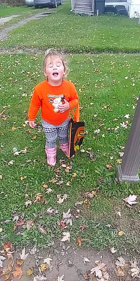 Macy joined the competition — help win amazing prizes! autumn, baby, baby_toddler_clothing, child, deciduous, fun, garden, grass, groundcover, lawn, people_in_nature, person, plant, pumpkin, recreation, shadow, sitting, soil, toddler, tree