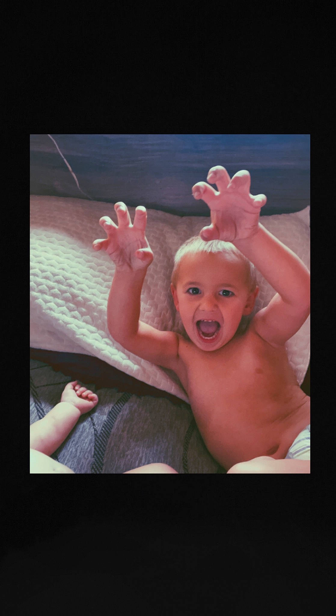 Ellis joined the competition — help win amazing prizes! baby, barechested, chest, ear, eye, finger, flash_photography, fun, gesture, hand, happy, lip, magenta, mouth, nose, person, room, skin, smile, thumb