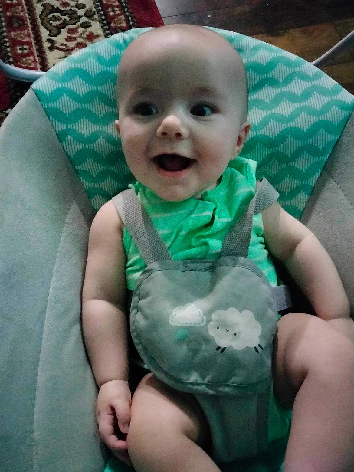 Jason joined the competition — help win amazing prizes! baby, baby_toddler_clothing, chair, cheek, child, comfort, dress, eye, face, finger, happy, head, iris, joy, mouth, person, pink, product, skin, sleeve