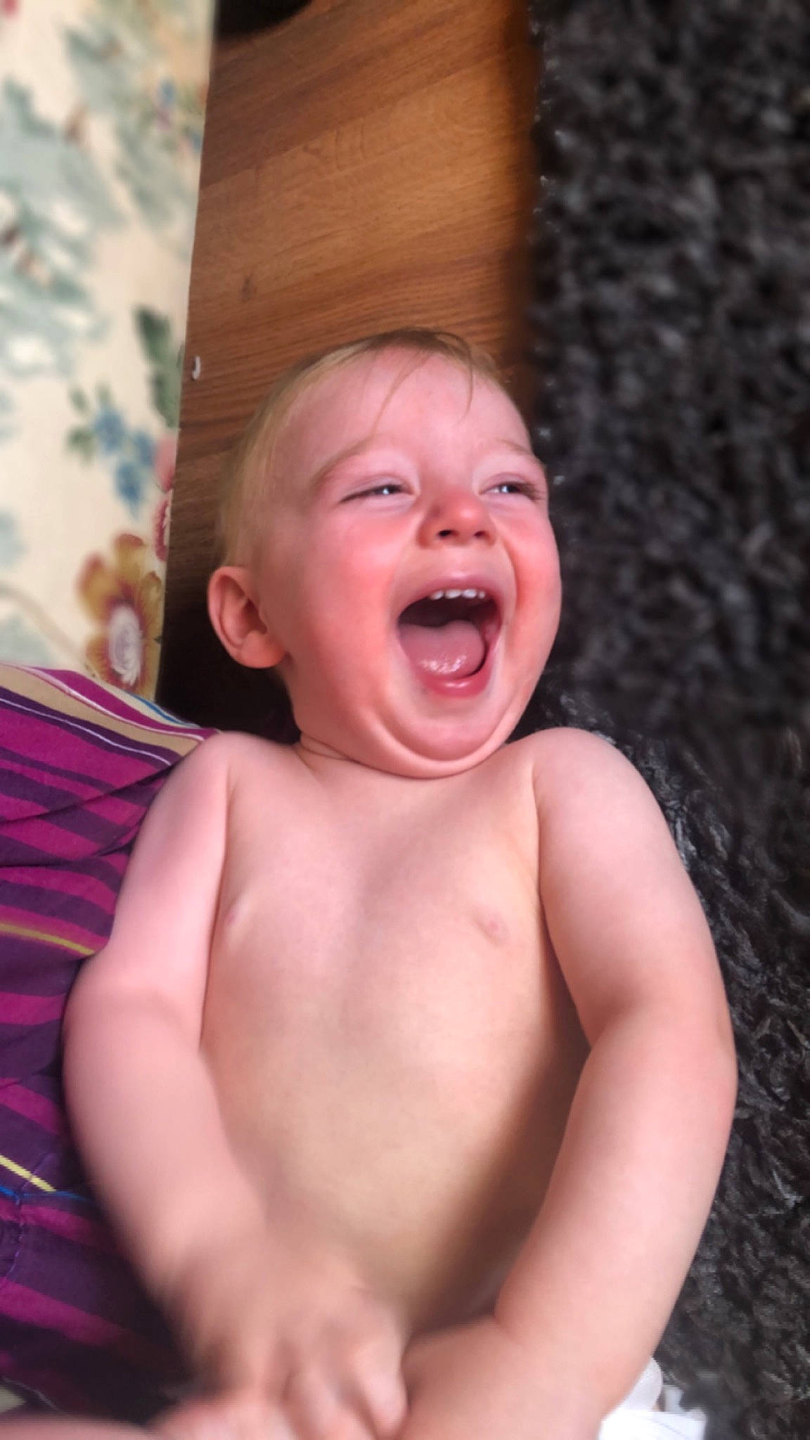 Gabe is registered to the contest to win money with this photo: baby, baby_laughing, baby_making_funny_faces, cheek, child, face, facial_expression, fun, happy, head, laugh, mouth, nose, person, skin, smile, toddler, tongue, yawn