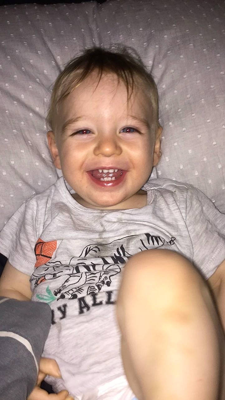 Gabe joined the competition — help win amazing prizes! baby, cheek, child, chin, eye, face, facial_expression, forehead, fun, happy, head, iris, joy, laugh, lip, mouth, nose, person, sitting, skin