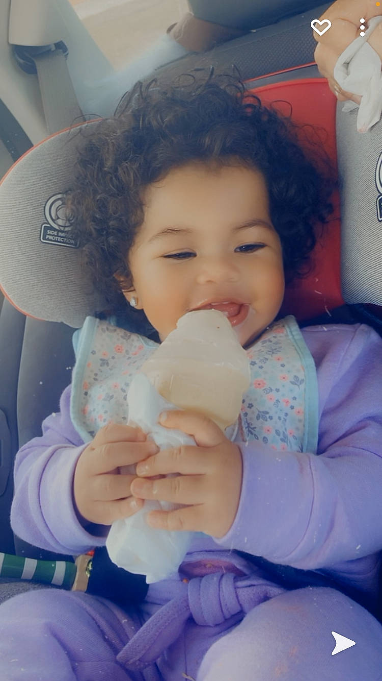 Skylynn Fay is registered to the contest to win money with this photo: baby_toddler_clothing, cheek, comfort, drinkware, ear, finger, fun, gesture, happy, lip, mouth, nose, person, pink, plastic_bottle, product, skin, smile, textile, thumb