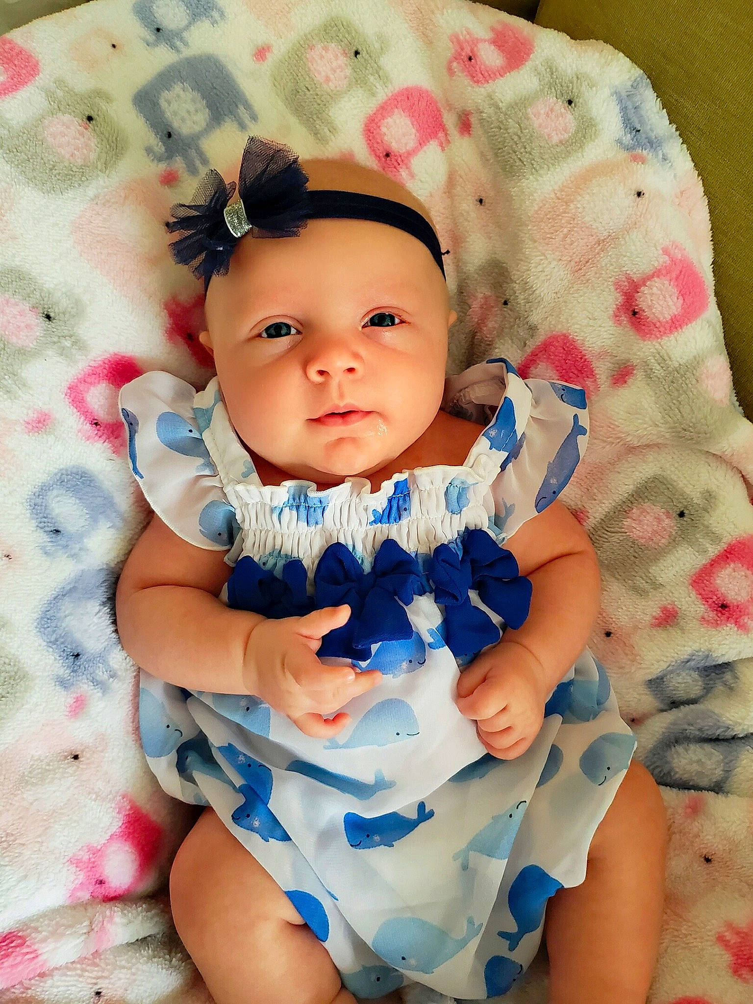 Austyn joined the competition — help win amazing prizes! baby, baby_products, baby_toddler_clothing, cheek, child, face, hair_accessory, head, headgear, headwear, lip, pattern, person, pink, product, skin, smile, toddler