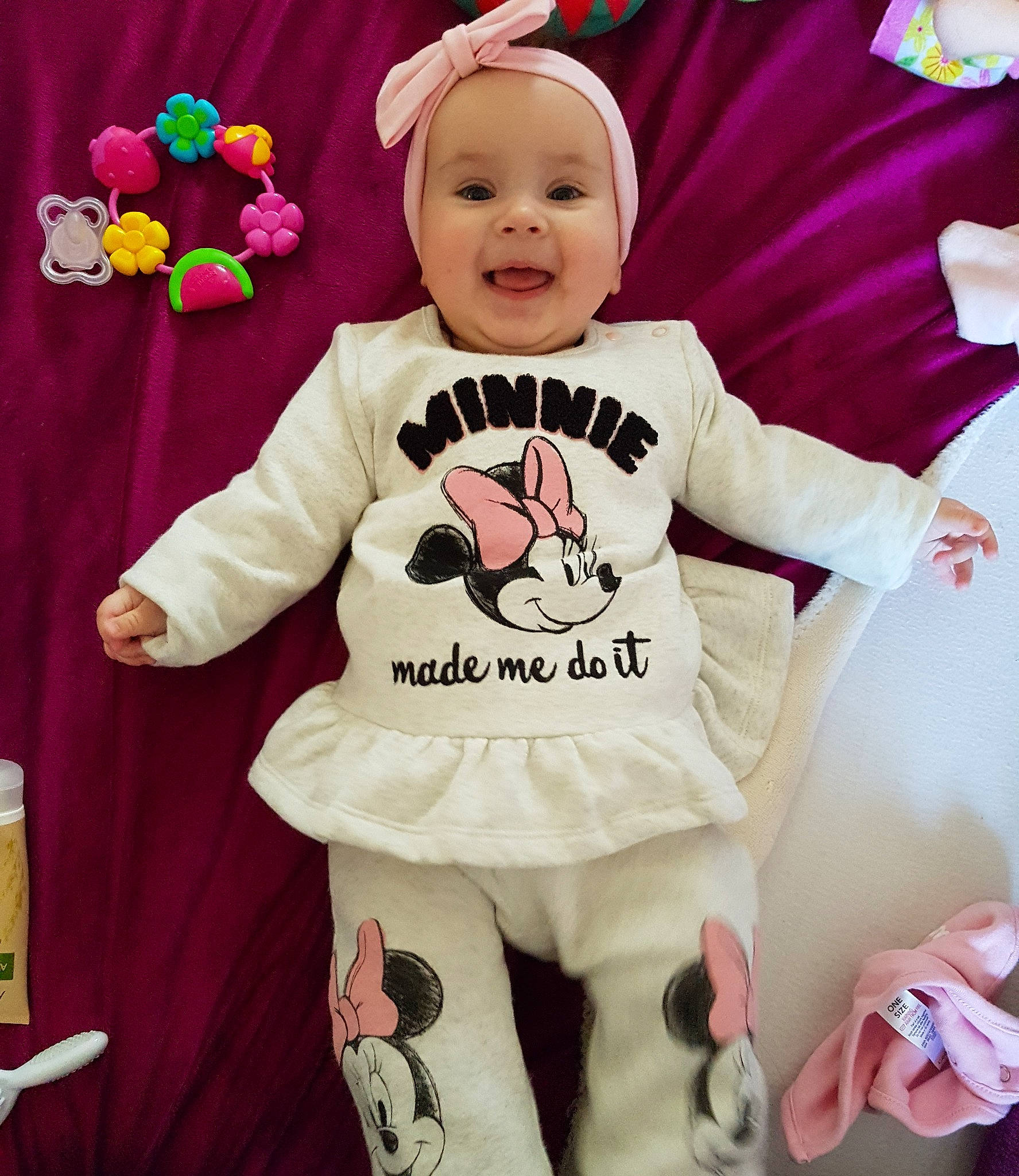 Christine joined the competition — help win amazing prizes! baby, baby_toddler_clothing, child, clothing, costume, outerwear, person, pink, product, sleeve, smile, toddler