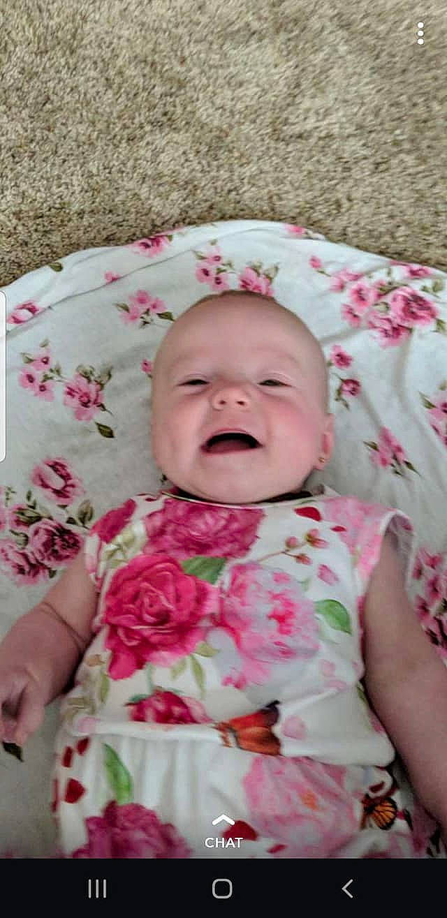 Tayden is registered to the contest to win money with this photo: baby, baby_laughing, cheek, child, face, facial_expression, head, lip, mouth, nap_mat, person, pink, skin, sleep, smile, textile, toddler, yawn