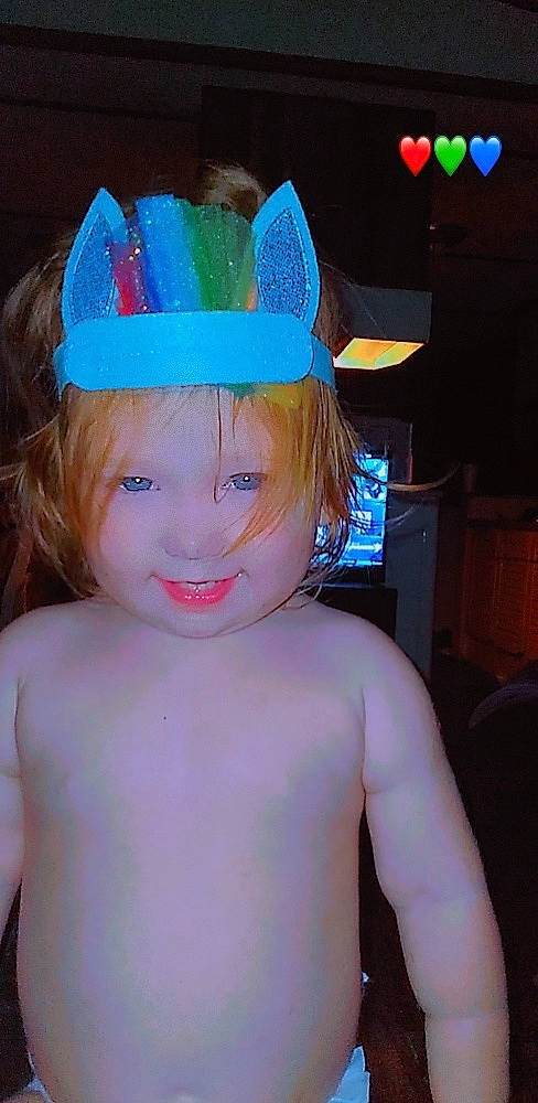 Annalee is registered to the contest to win money with this photo: cap, child, chin, clothing, cool, costume_hat, electric_blue, fashion_accessory, fun, hair, hairstyle, happy, hat, headgear, headpiece, magenta, party_supply, person, pink, smile